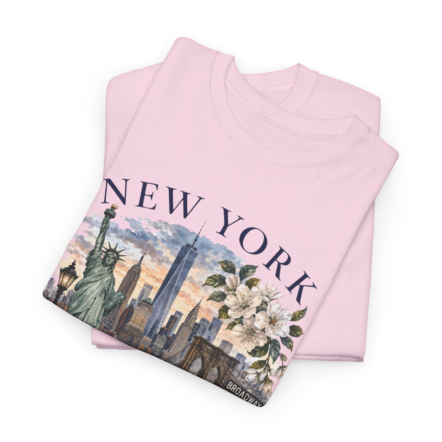 New York City Vintage Travel Tee — NYC Skyline, Yellow Cab & Landmark Collage