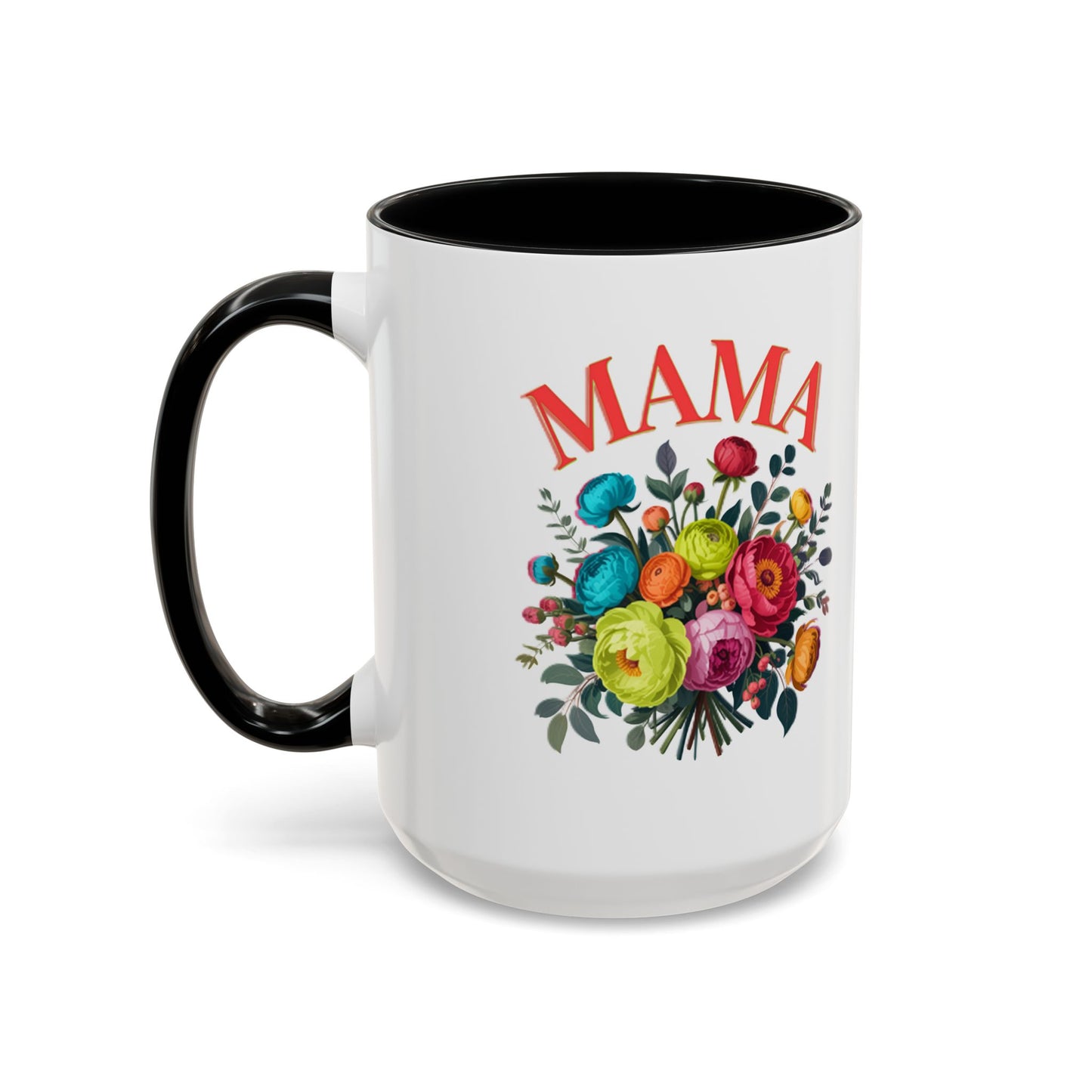 Mama Floral Coffee Mug – Mother's Day Bouquet Accent Mug (11/15oz)