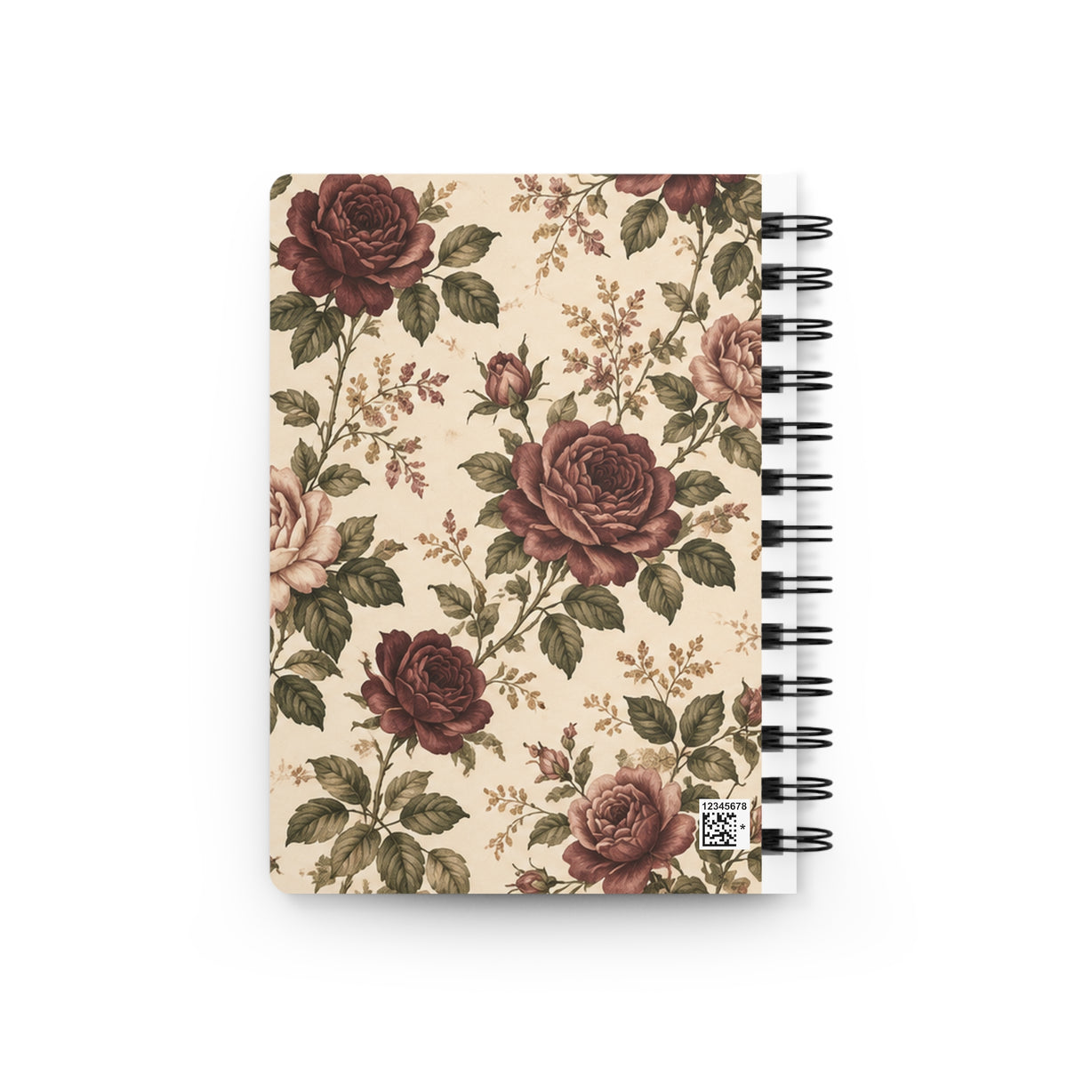 Southern Rose Floral Tea & Books Spiral Journal — Vintage Botanical Notebook for Writing, Notes & Gifts