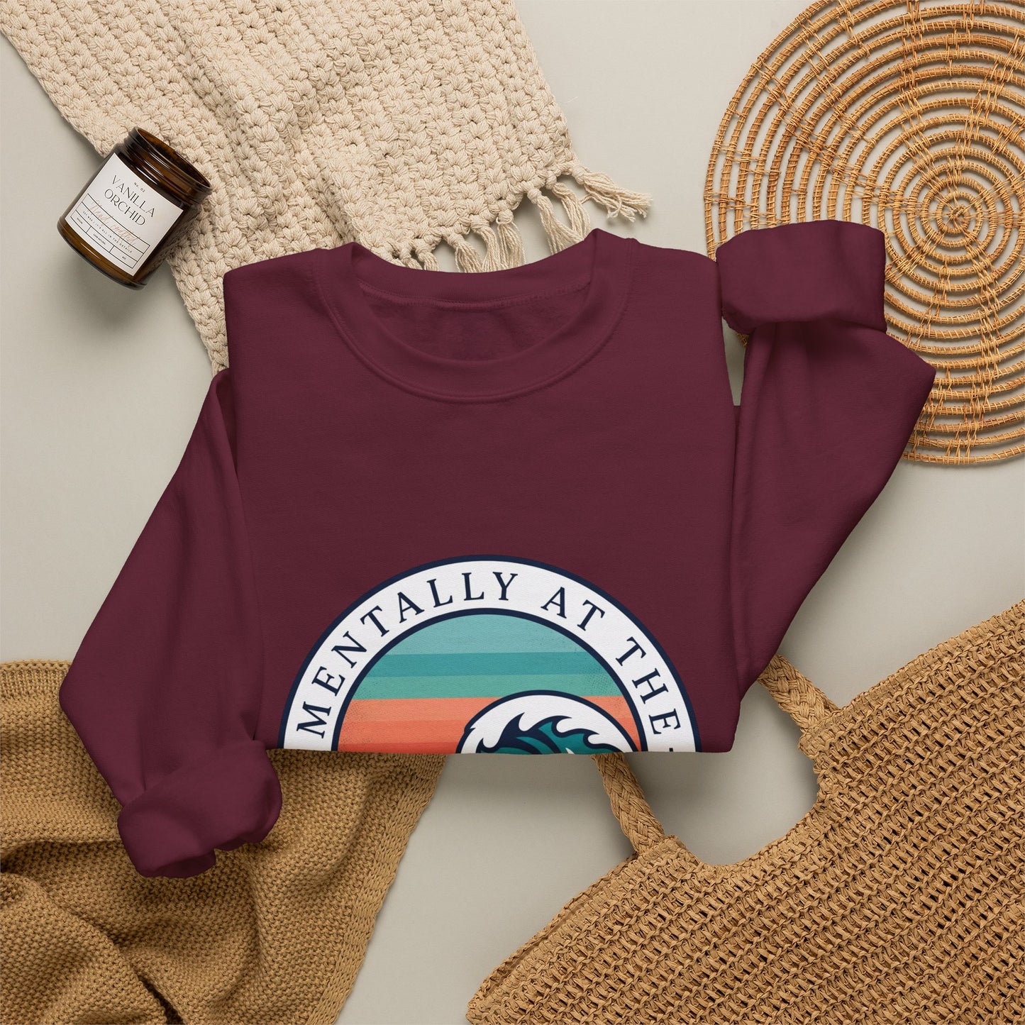 Mentally at the Ocean Crewneck Sweatshirt | coastal aesthetic, sea breeze