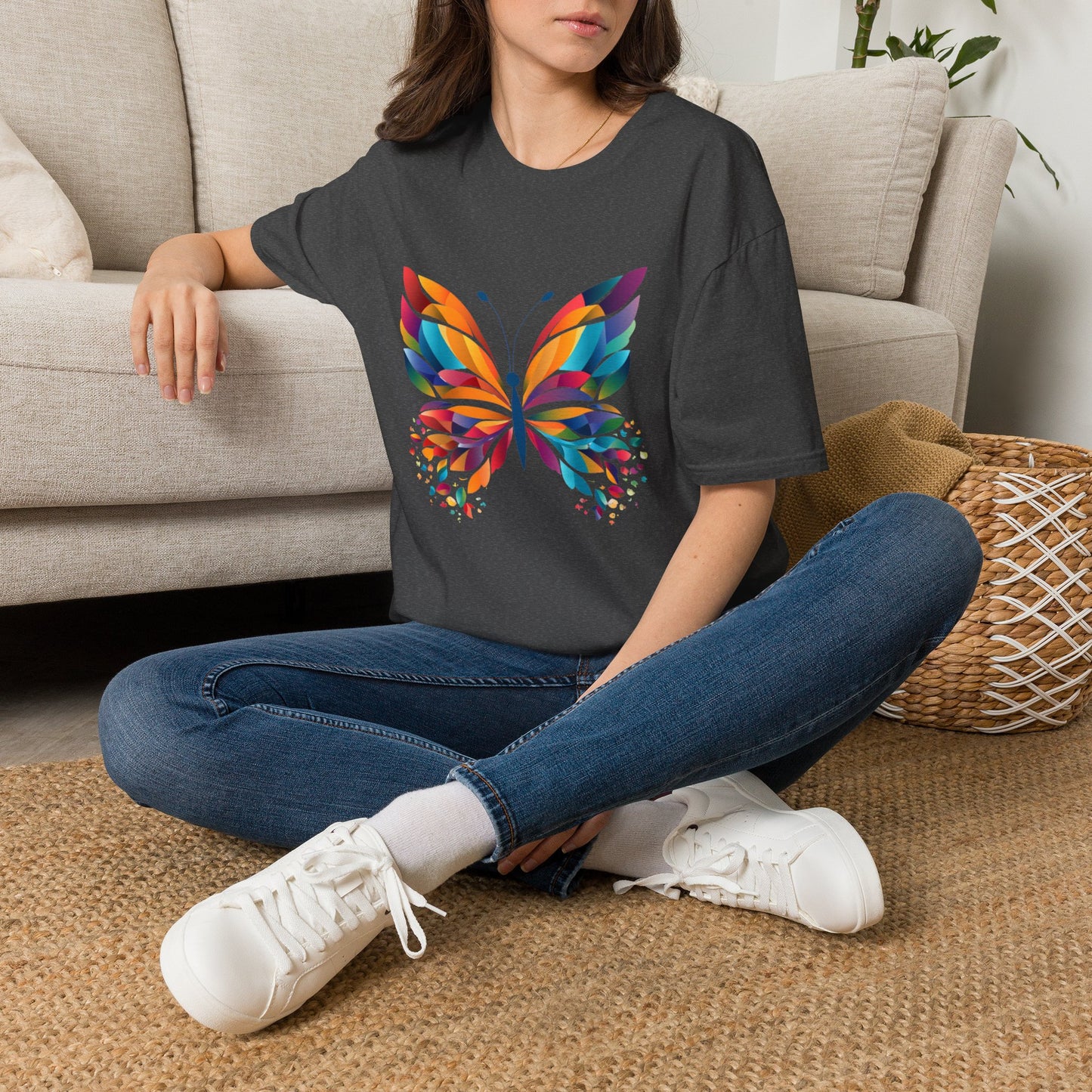 Colorful Butterfly T-Shirt — Vibrant Rainbow Wing Graphic Tee