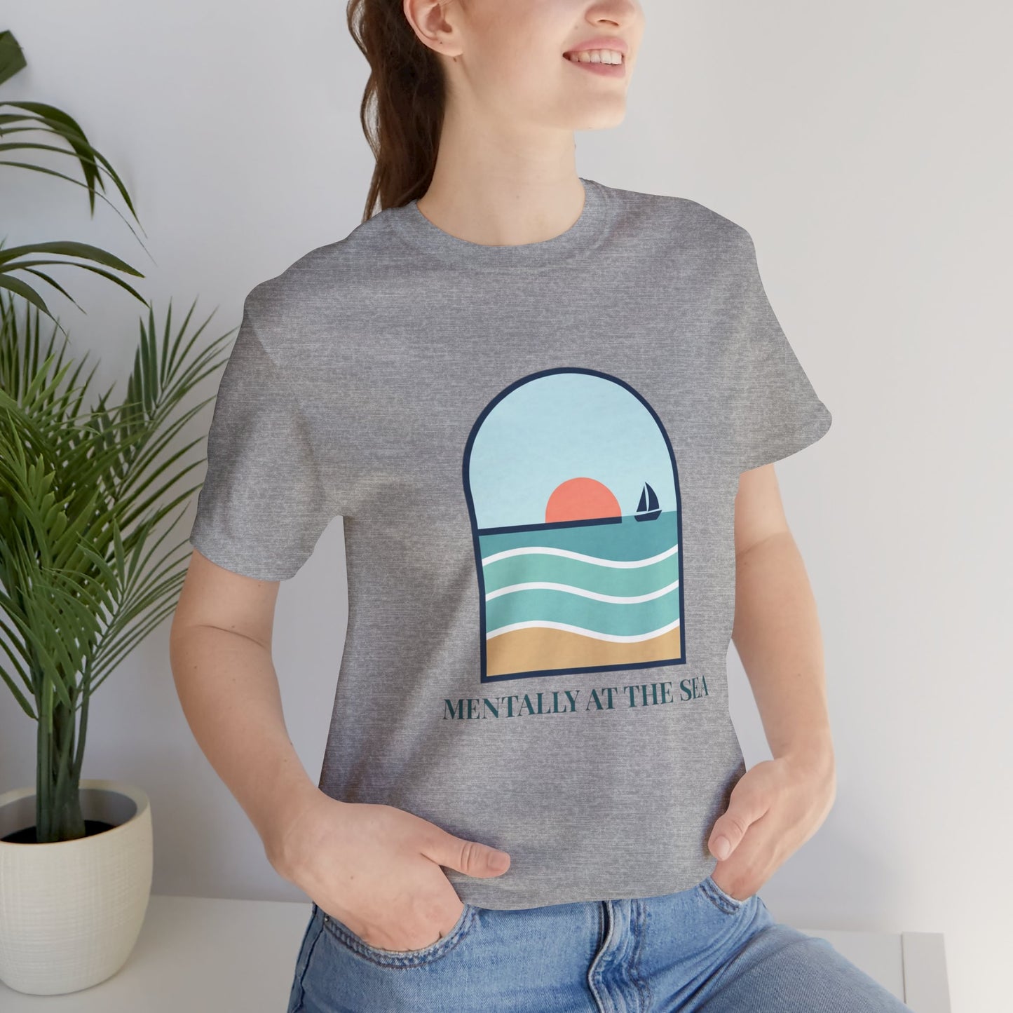 Mentally at the Sea Tee | Coastal Aesthetic, pastel blue seafoam