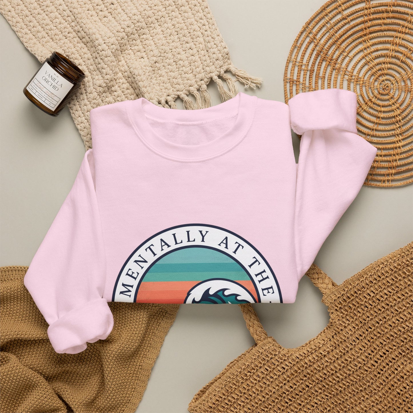 Mentally at the Ocean Crewneck Sweatshirt | coastal aesthetic, sea breeze