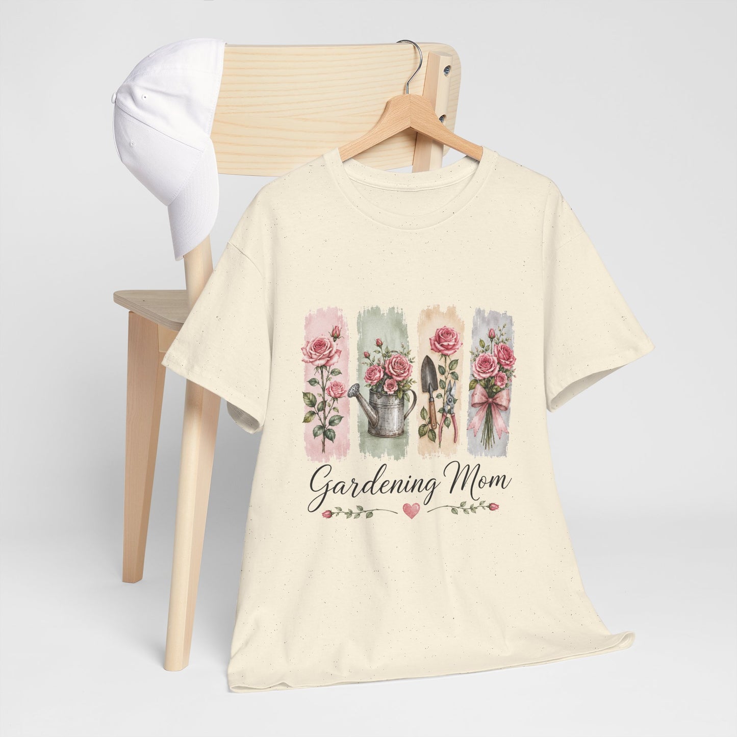 Gardening Mom T-Shirt – Floral Watercolor Garden Tools Tee