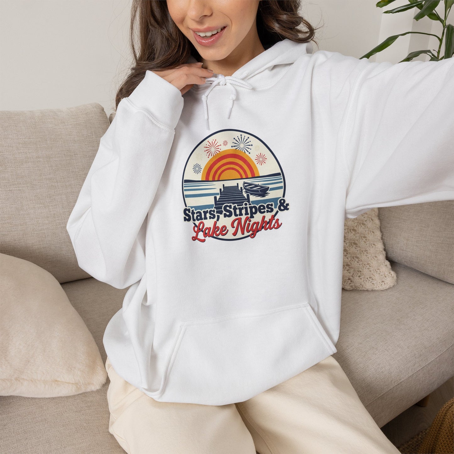 Stars, Stripes, & Lake Nights Heavy Blend™ Hooded Sweatshirt