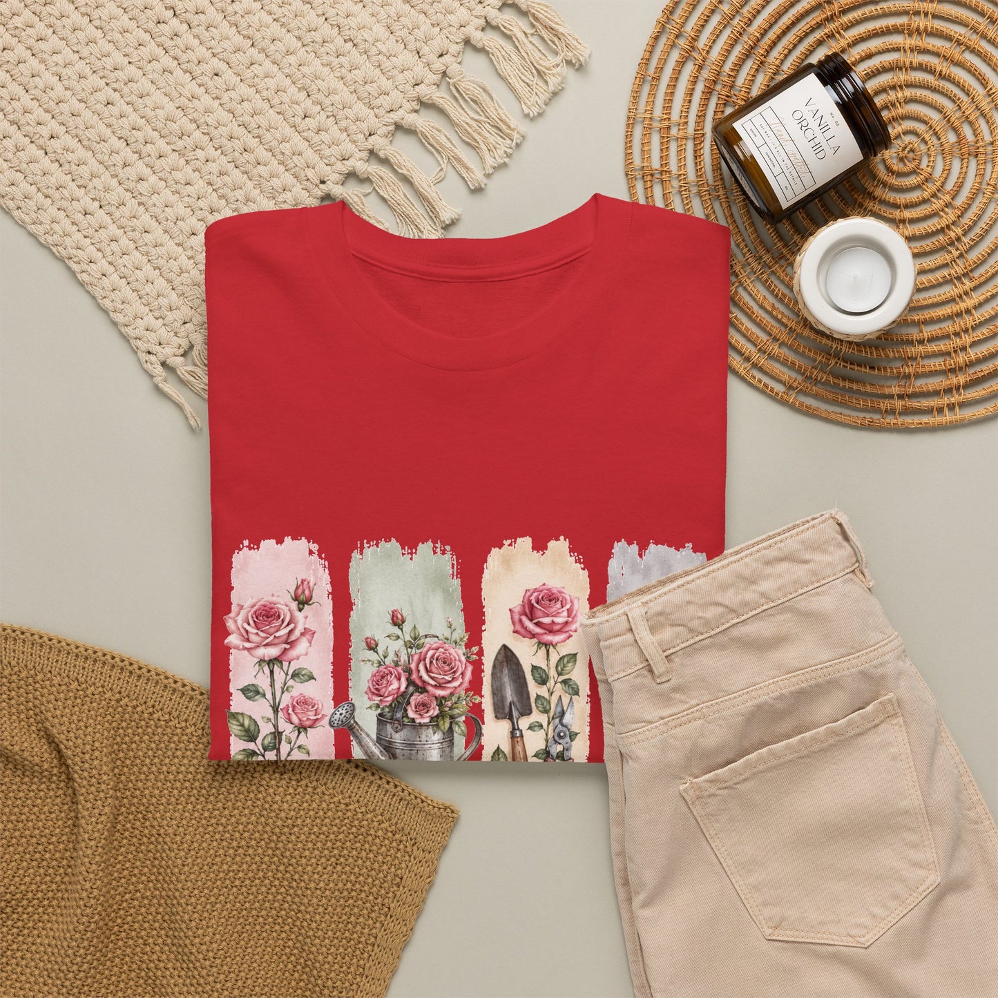 Gardening Mom T-Shirt – Floral Watercolor Garden Tools Tee
