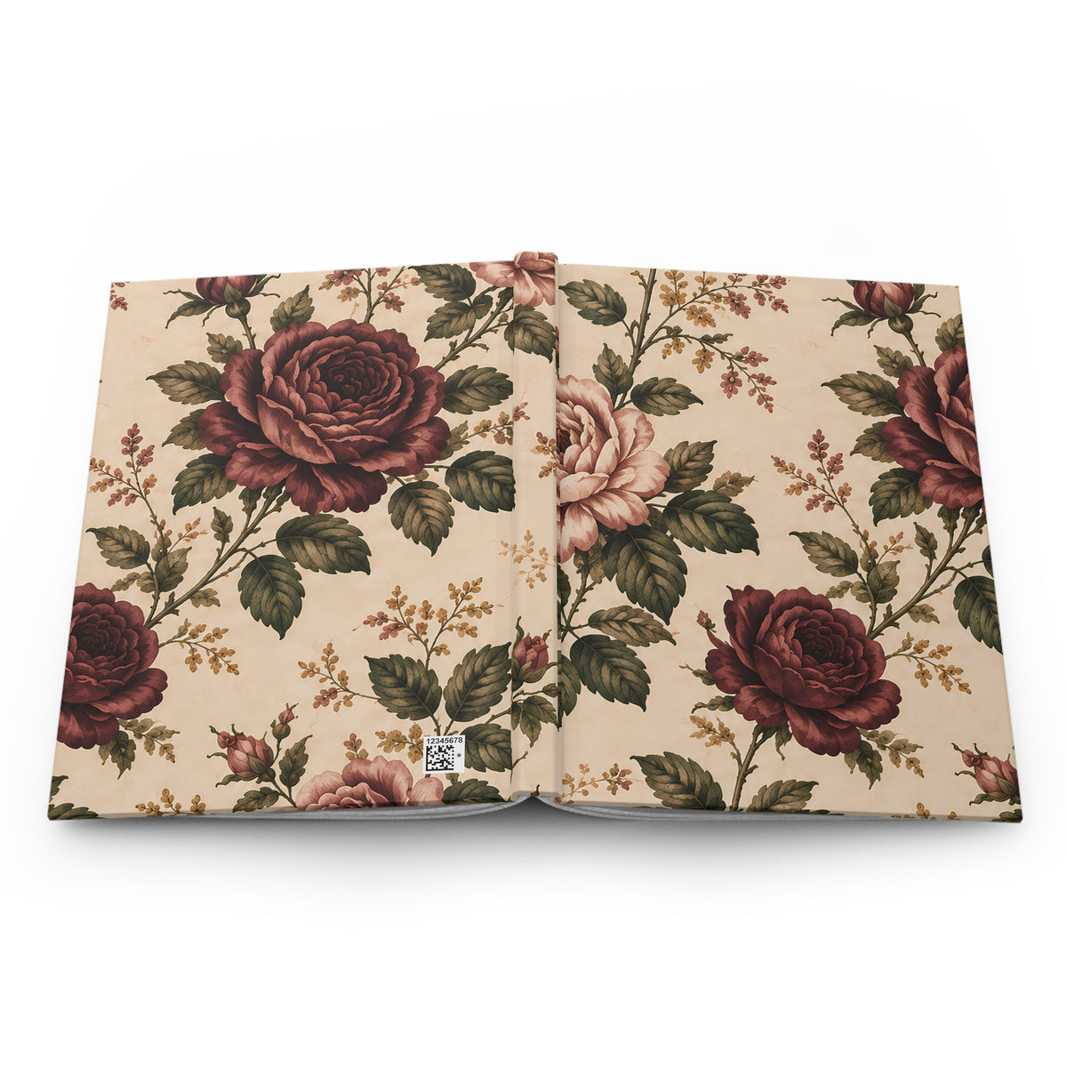 Southern Rose Floral Tea & Books Hardcover Journal — Vintage Botanical Notebook