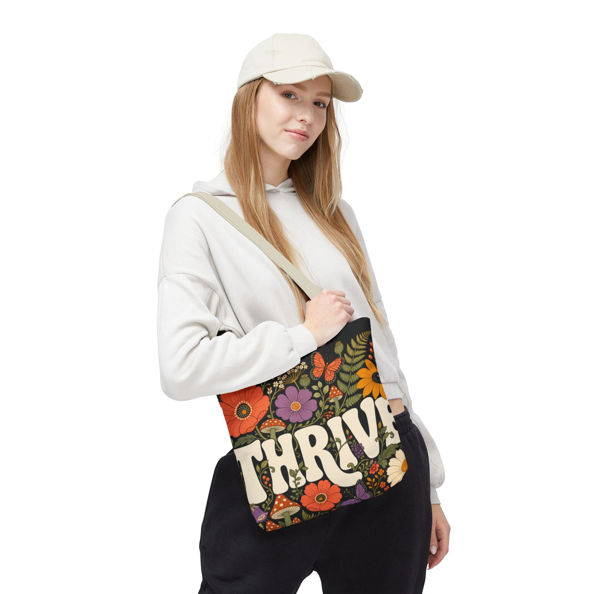 THRIVE Book Club Floral Books Tote Bag — Vintage Garden Print AOP