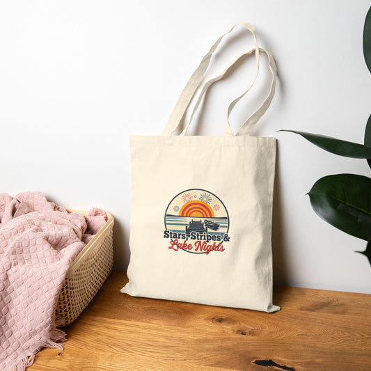 Stars, Stripes, & Lake Nights Cotton Canvas Tote Bag