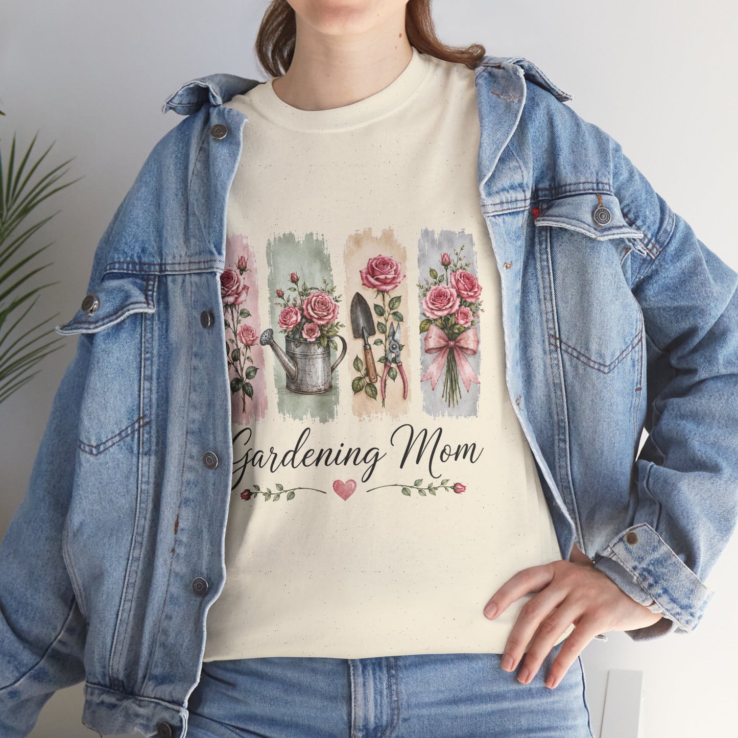 Gardening Mom T-Shirt – Floral Watercolor Garden Tools Tee