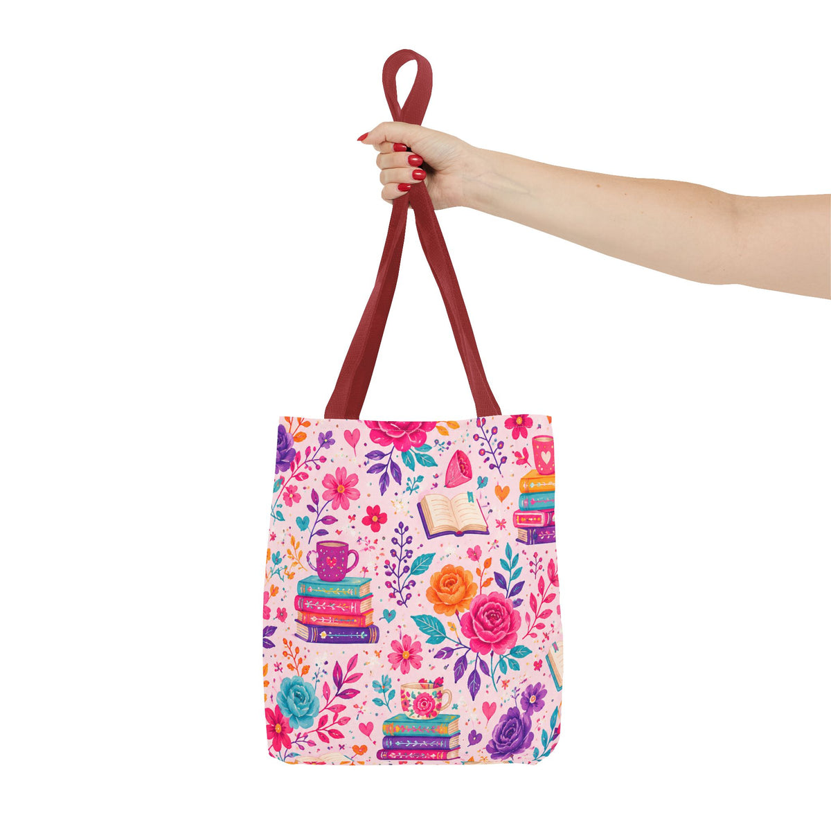 Enchanted Book Floral Books Tote Bag — Vintage Garden Print AOP