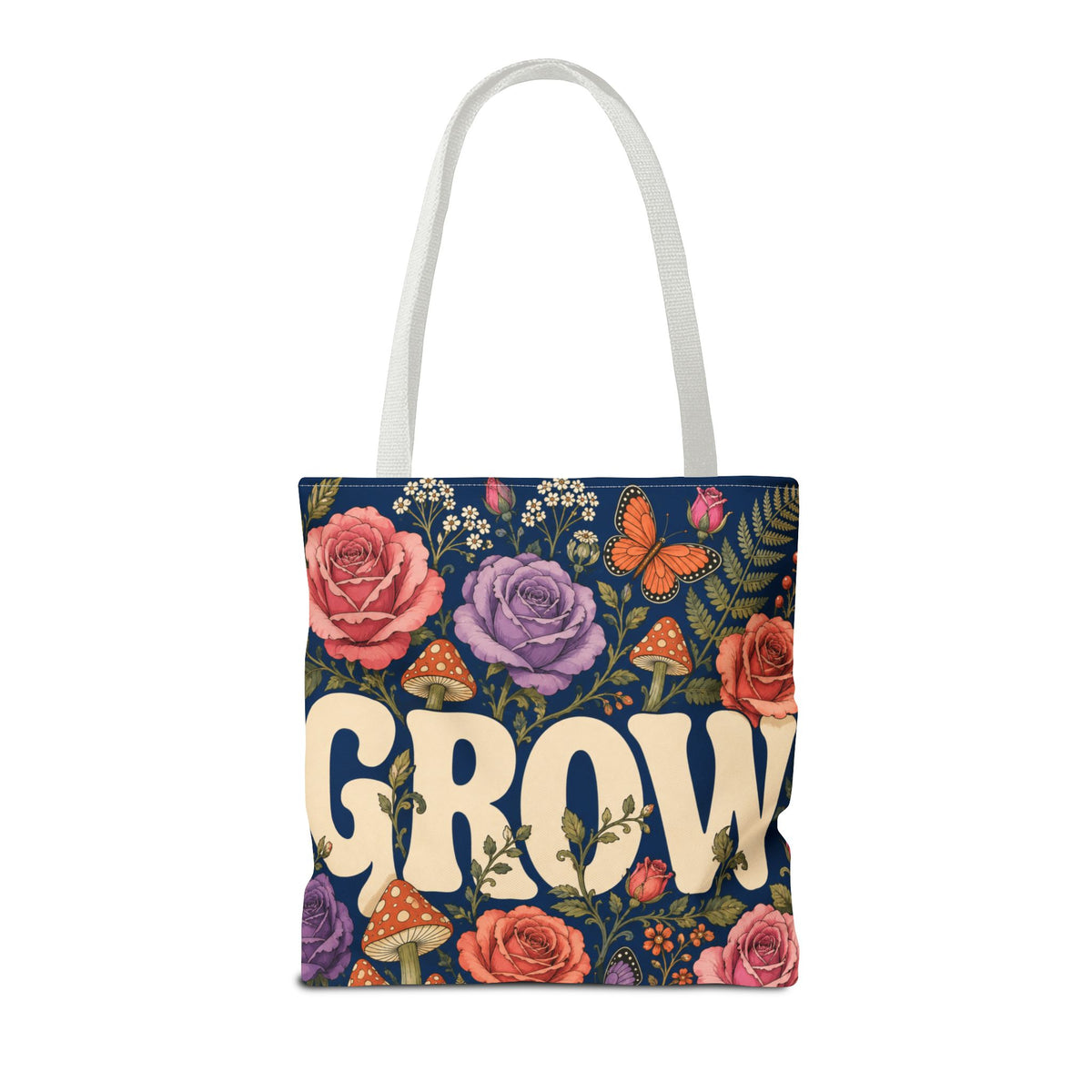 GROW Book Club Floral Books Tote Bag — Vintage Garden Print AOP