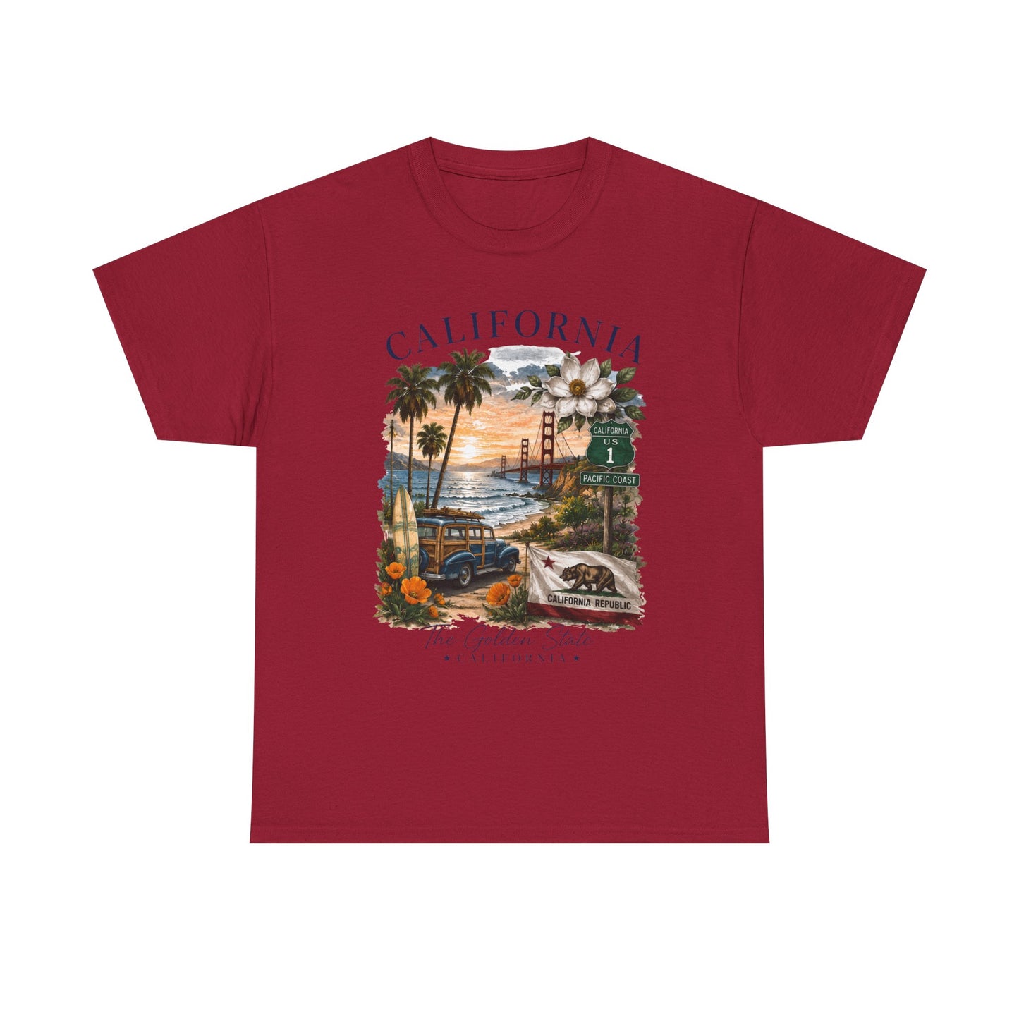 California Vintage Surf T-Shirt — Coastal Sunset Beach Tee