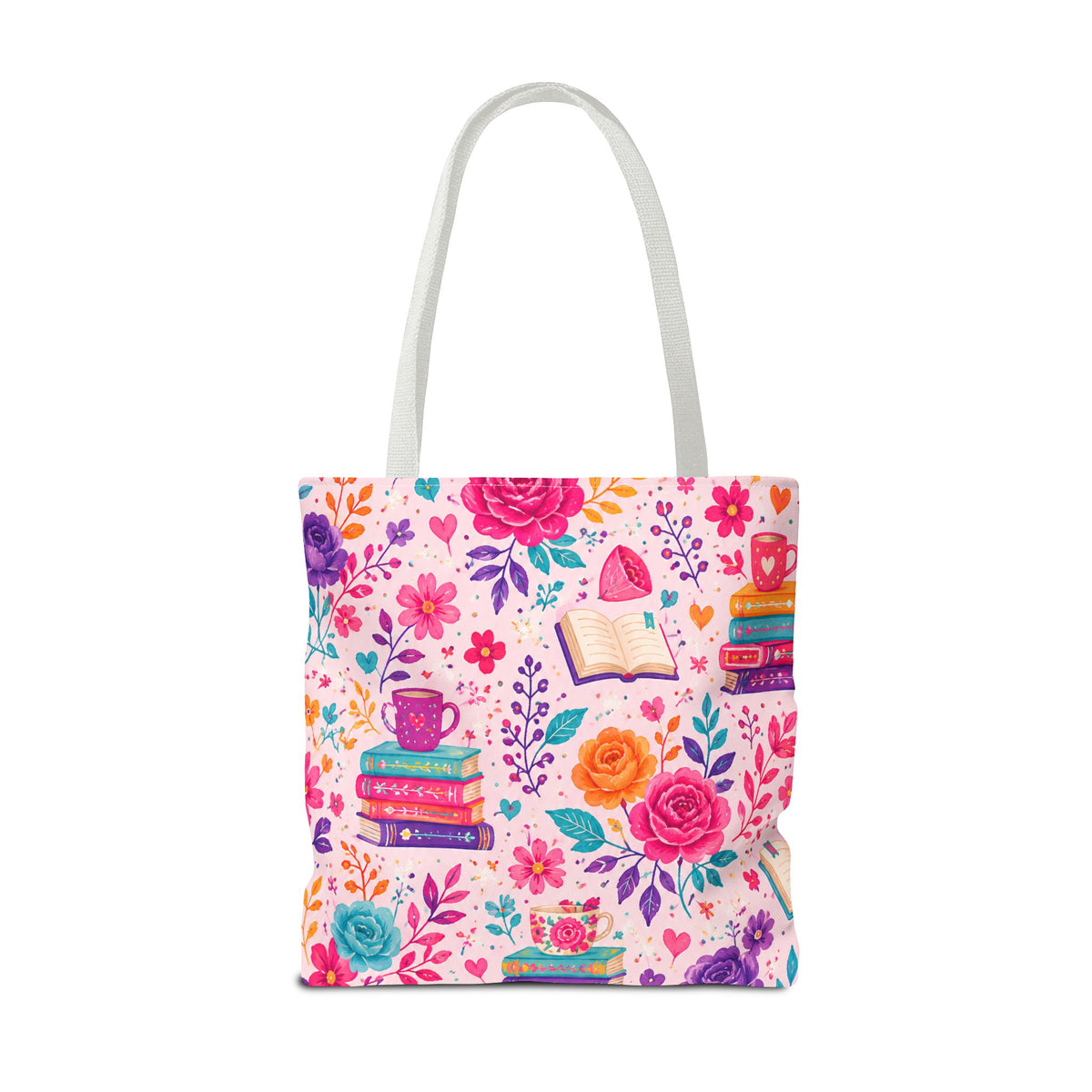 Enchanted Book Floral Books Tote Bag — Vintage Garden Print AOP