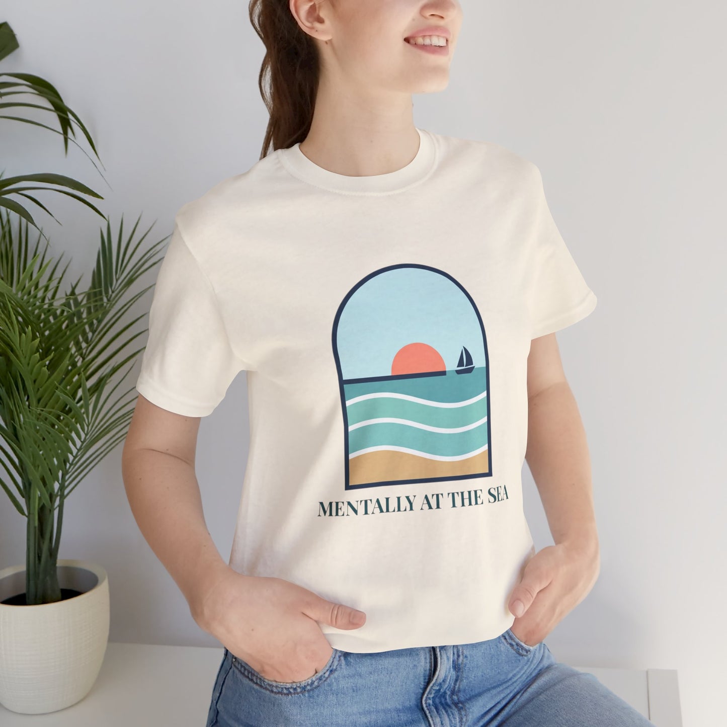 Mentally at the Sea Tee | Coastal Aesthetic, pastel blue seafoam