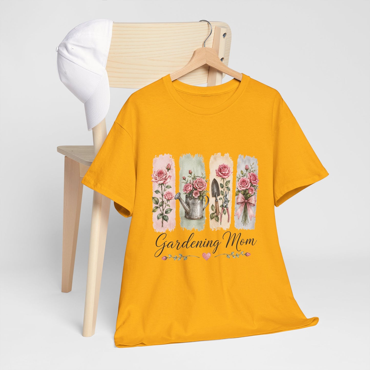 Gardening Mom T-Shirt – Floral Watercolor Garden Tools Tee