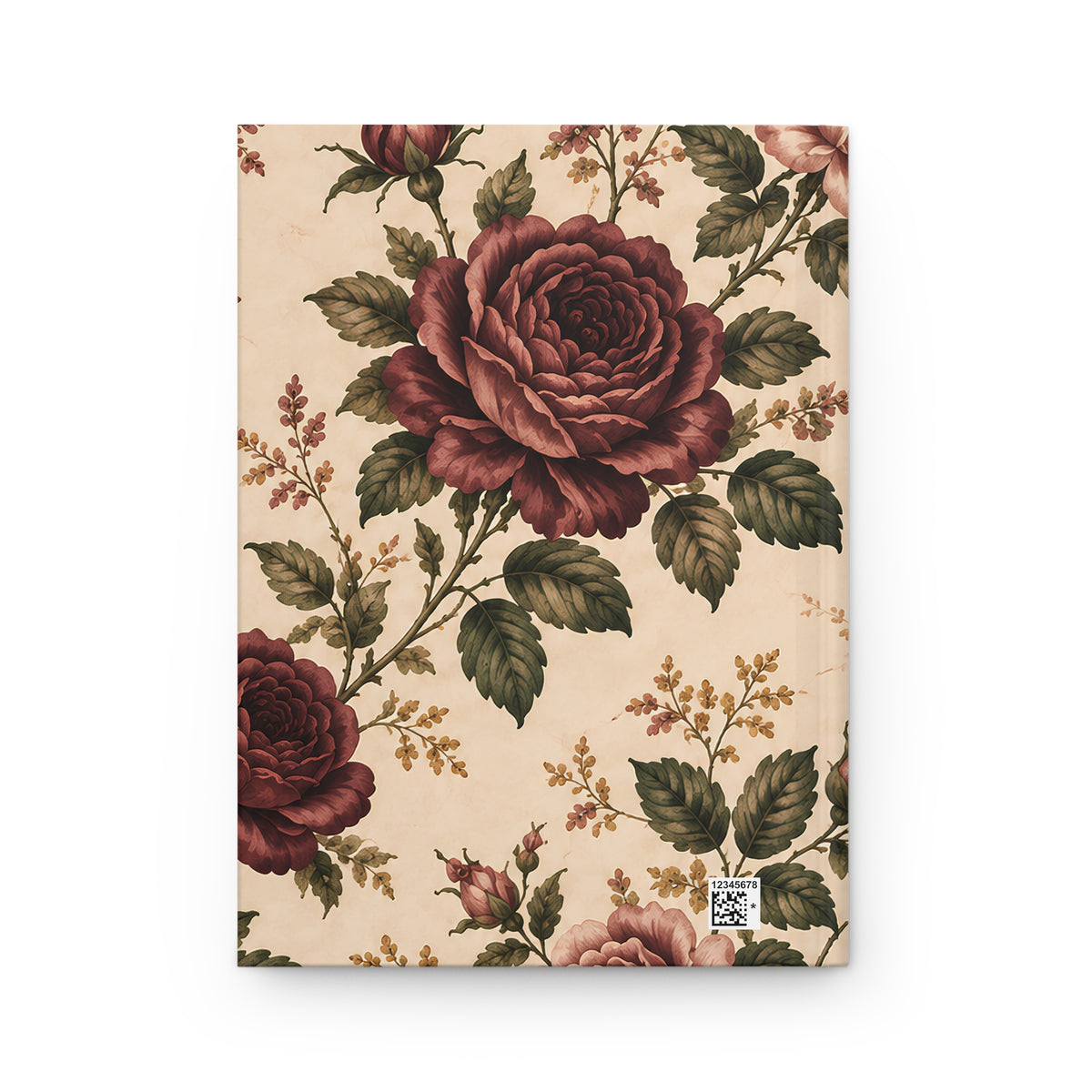 Southern Rose Floral Tea & Books Hardcover Journal — Vintage Botanical Notebook