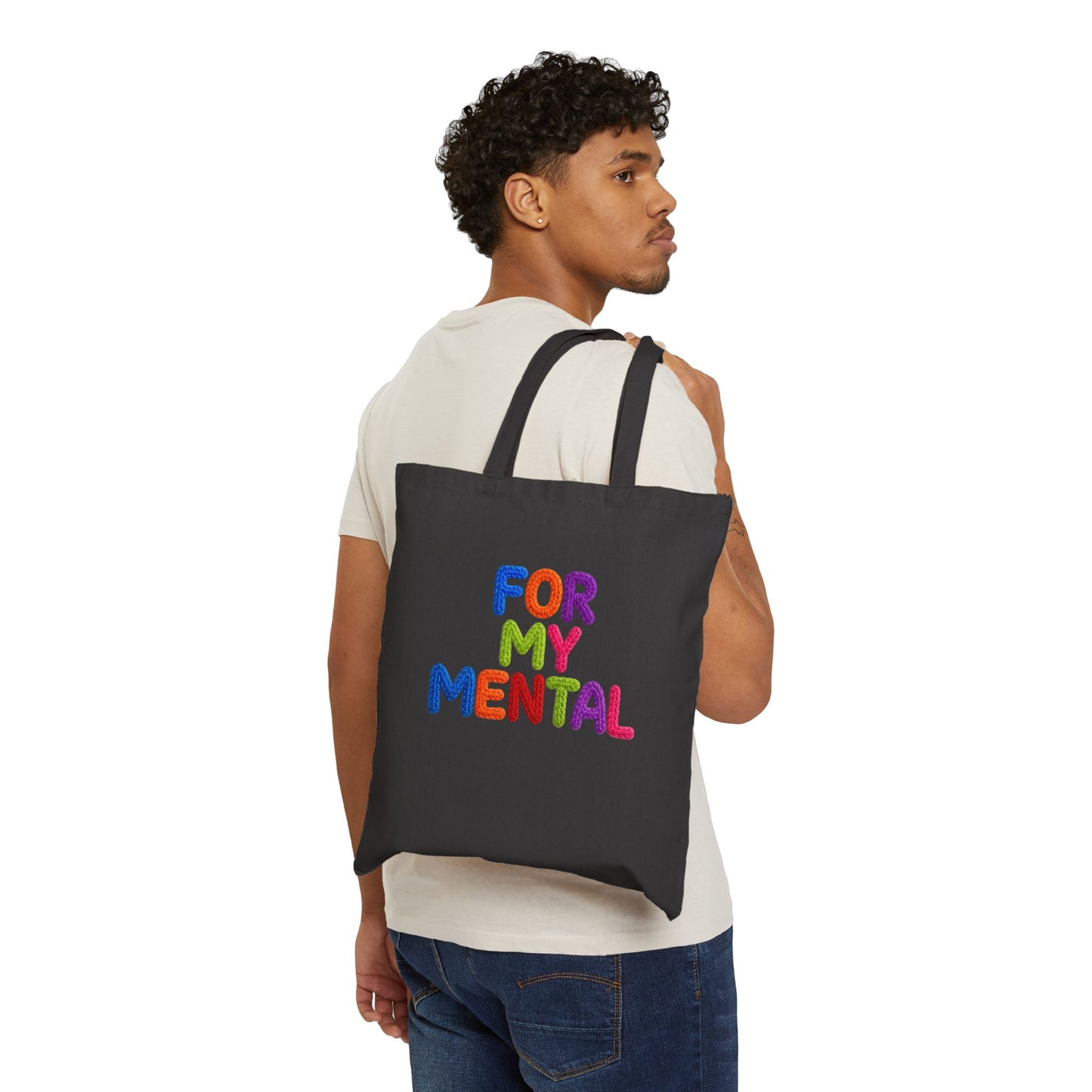 For My Mental Bag Cotton Canvas Tote — Mental Health Awareness Tote Bag