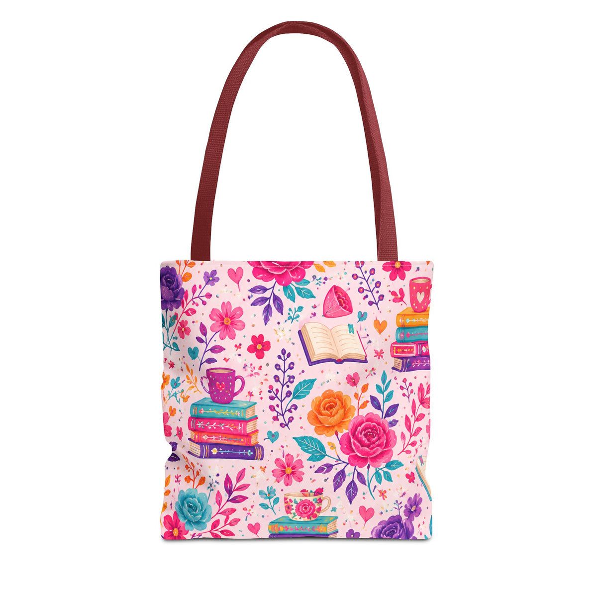 Enchanted Book Floral Books Tote Bag — Vintage Garden Print AOP