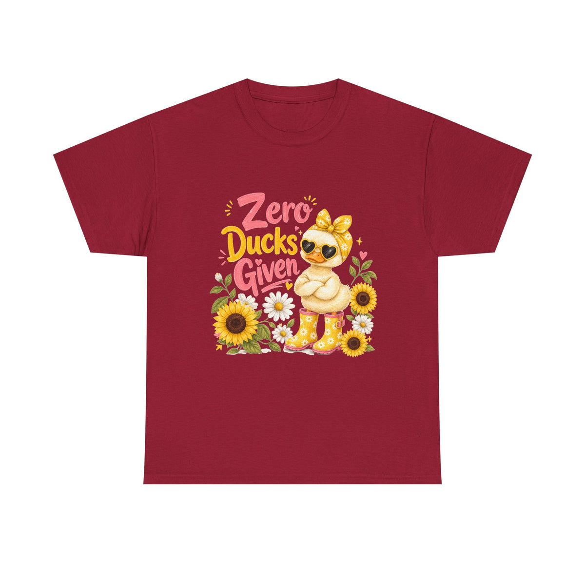 Zero Ducks Given T-Shirt | Cute Duck, Sunflowers, Funny Phrase