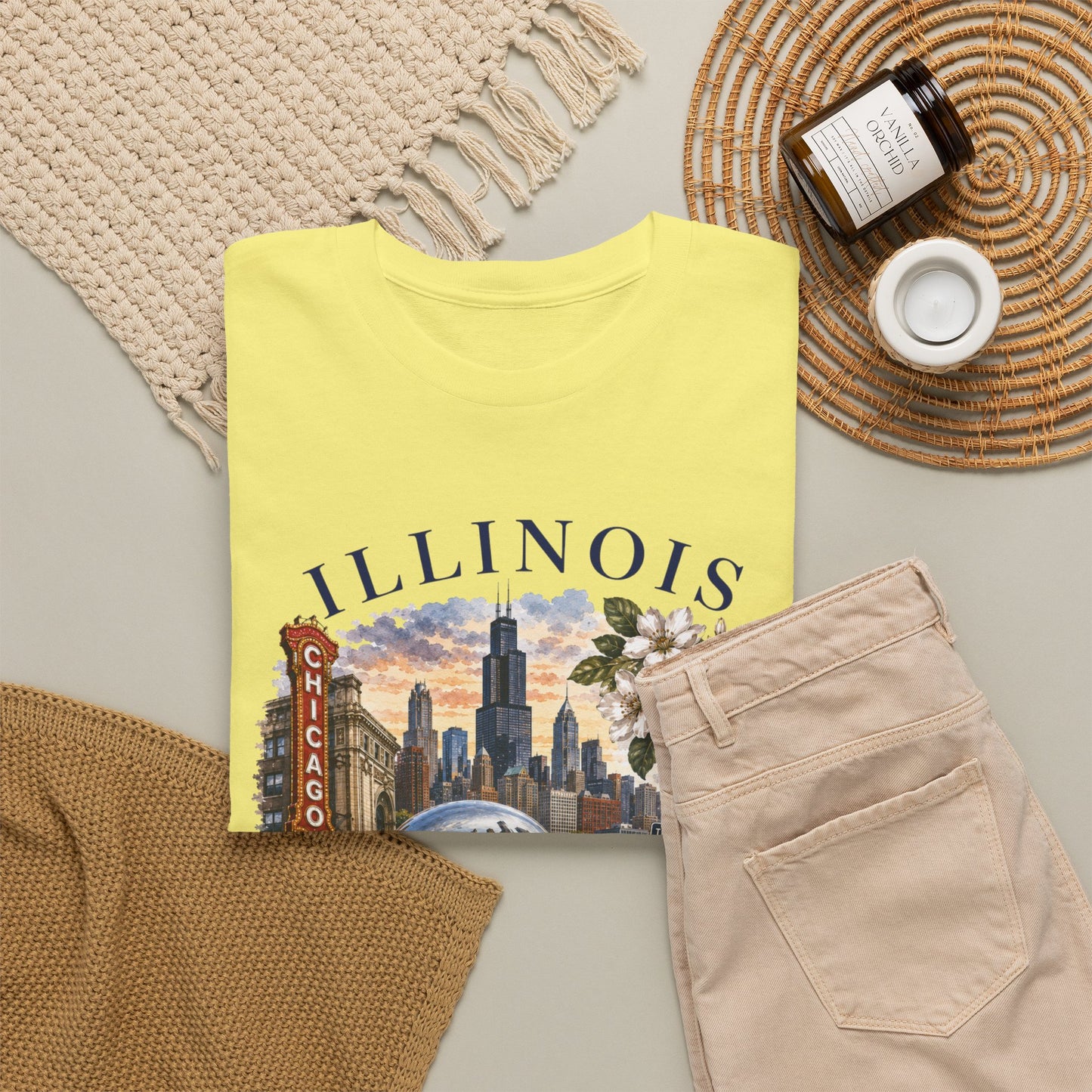 Illinois Travel T‑Shirt – Vintage Chicago Souvenir Tee