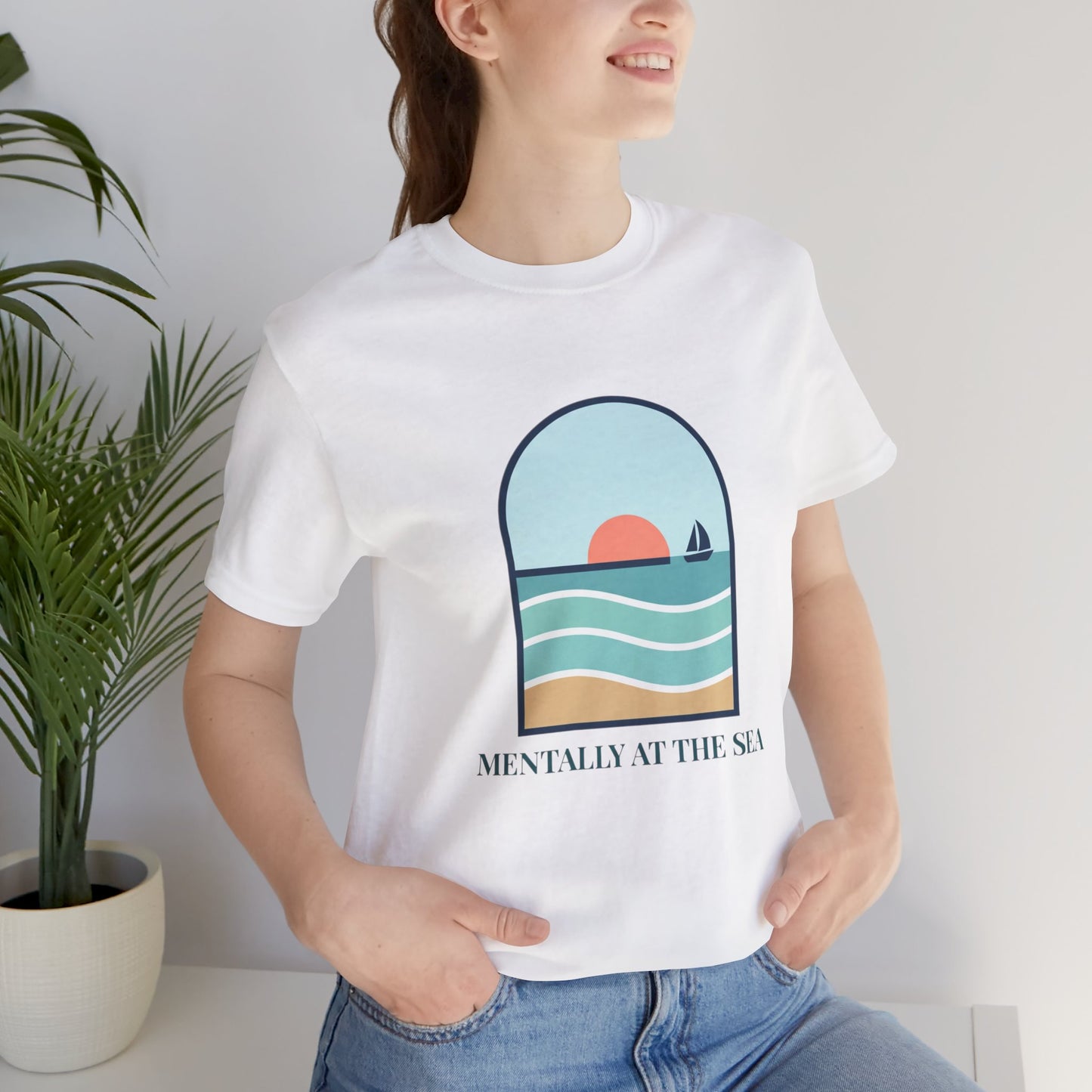 Mentally at the Sea Tee | Coastal Aesthetic, pastel blue seafoam
