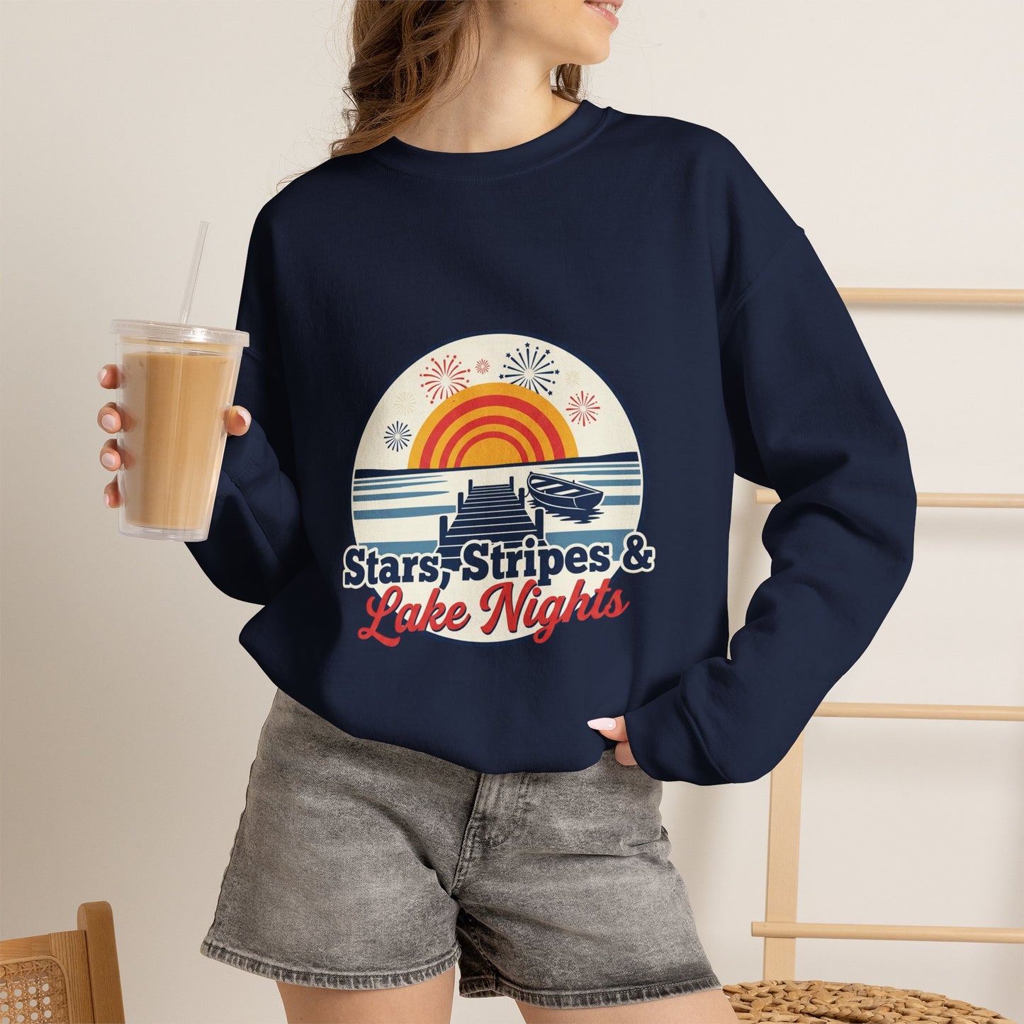 Stars, Stripes, & Lake Nights Unisex Heavy Blend™ Crewneck Sweatshirt