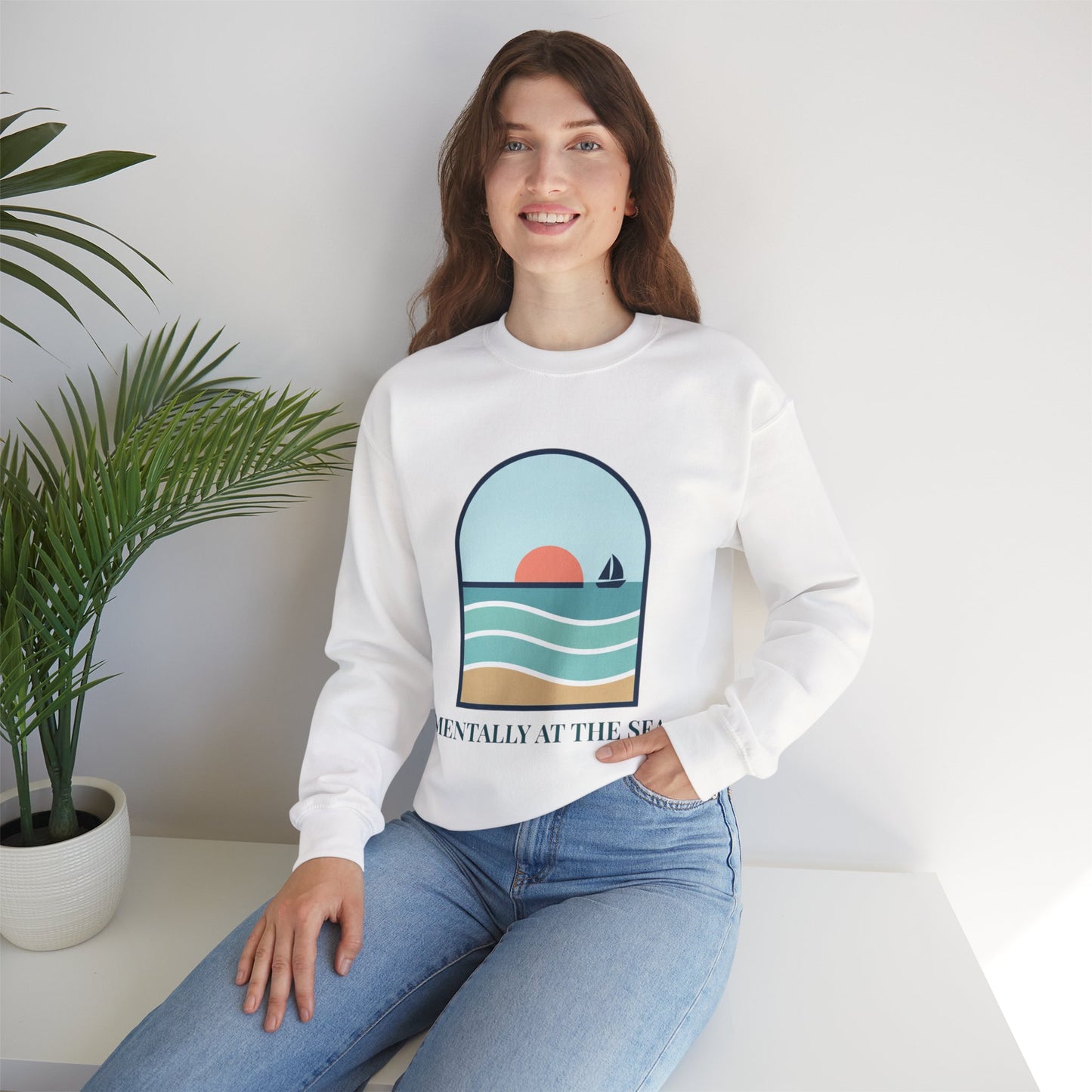 Mentally at the Sea Heavy Blend™ Crewneck Sweatshirt