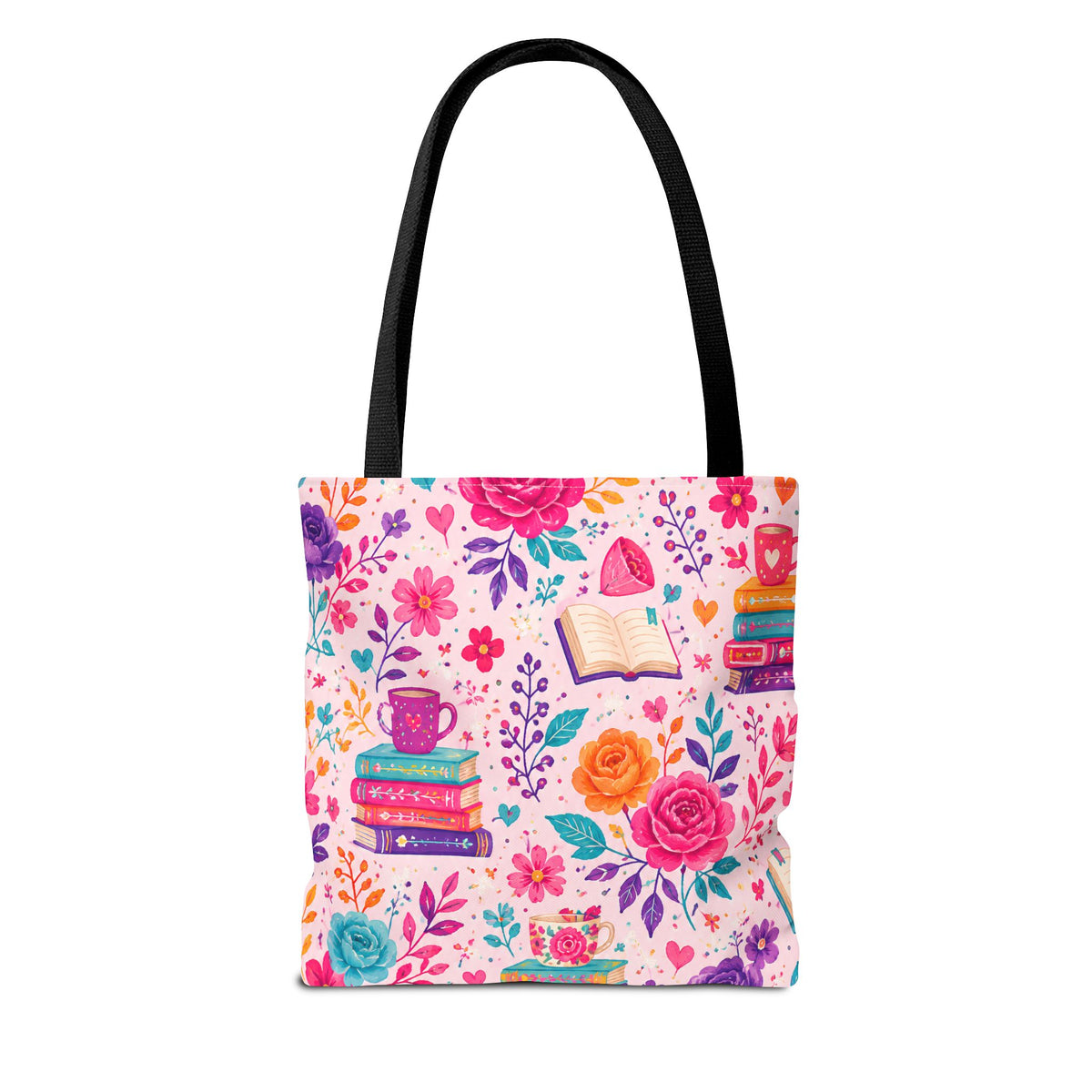 Enchanted Book Floral Books Tote Bag — Vintage Garden Print AOP