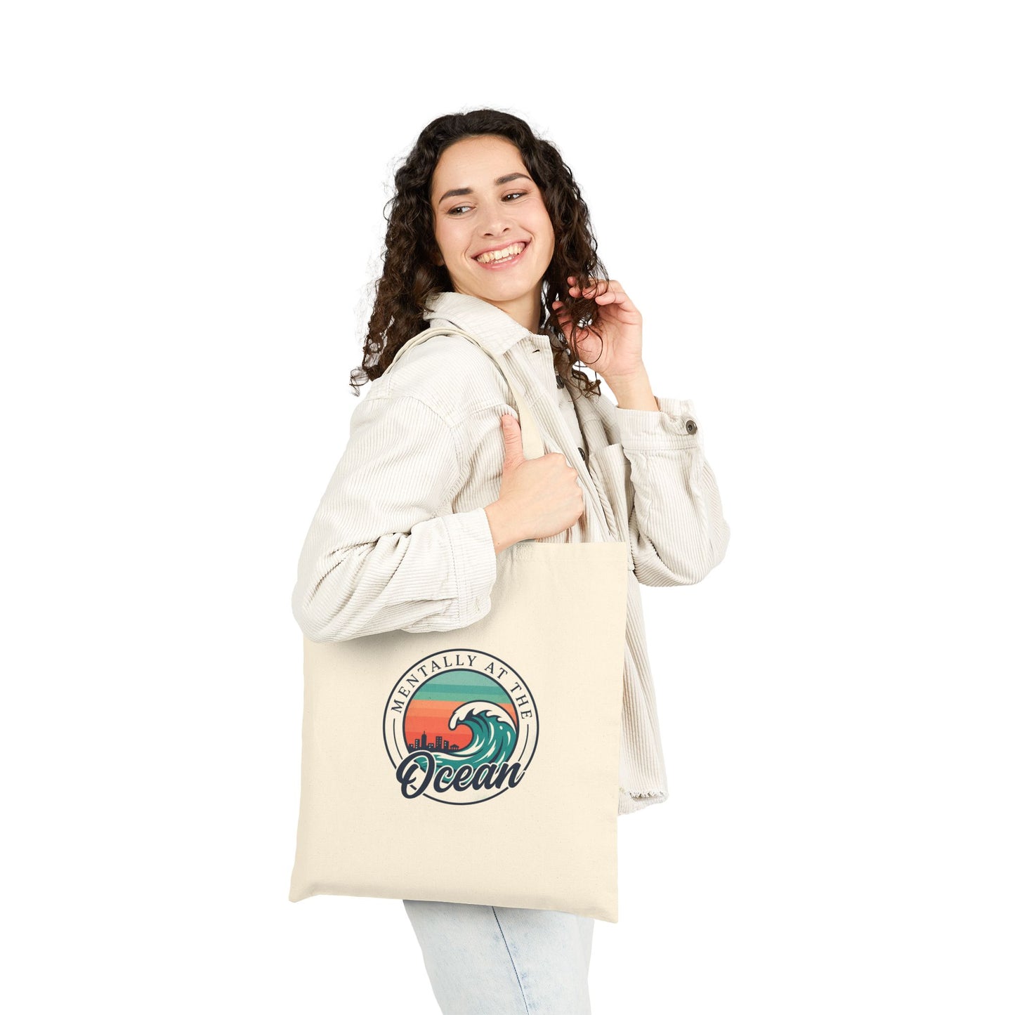 Mentally at the Ocean Tote | coastal aesthetic, sea breeze, pastel blue