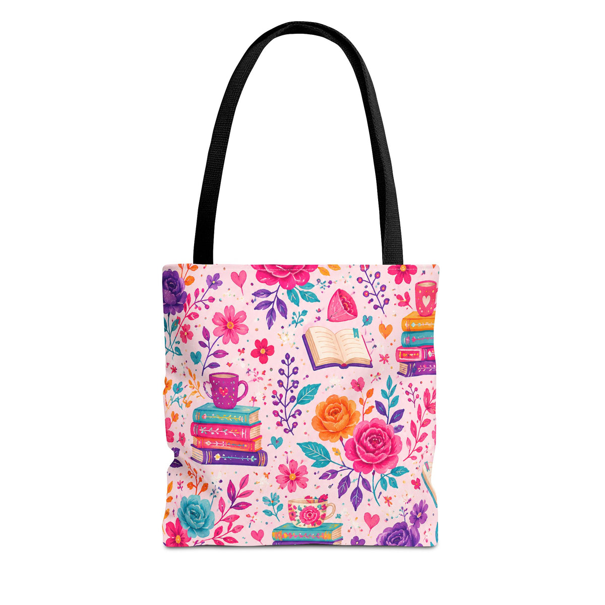 Enchanted Book Floral Books Tote Bag — Vintage Garden Print AOP