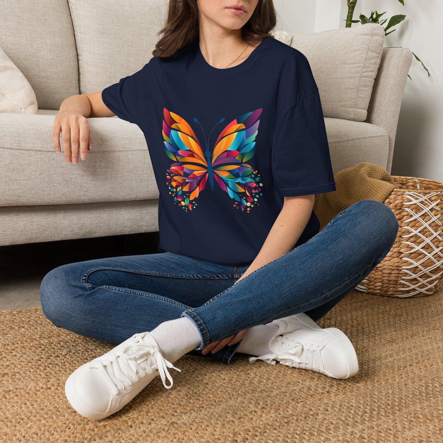 Colorful Butterfly T-Shirt — Vibrant Rainbow Wing Graphic Tee