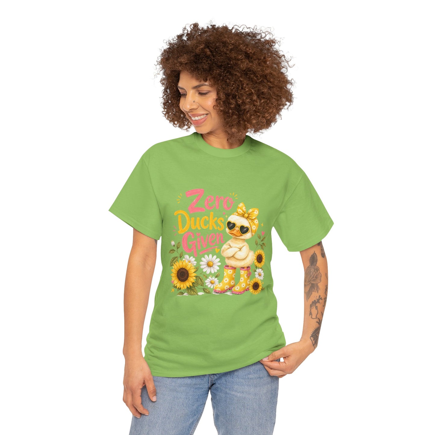 Zero Ducks Given T-Shirt | Cute Duck, Sunflowers, Funny Phrase