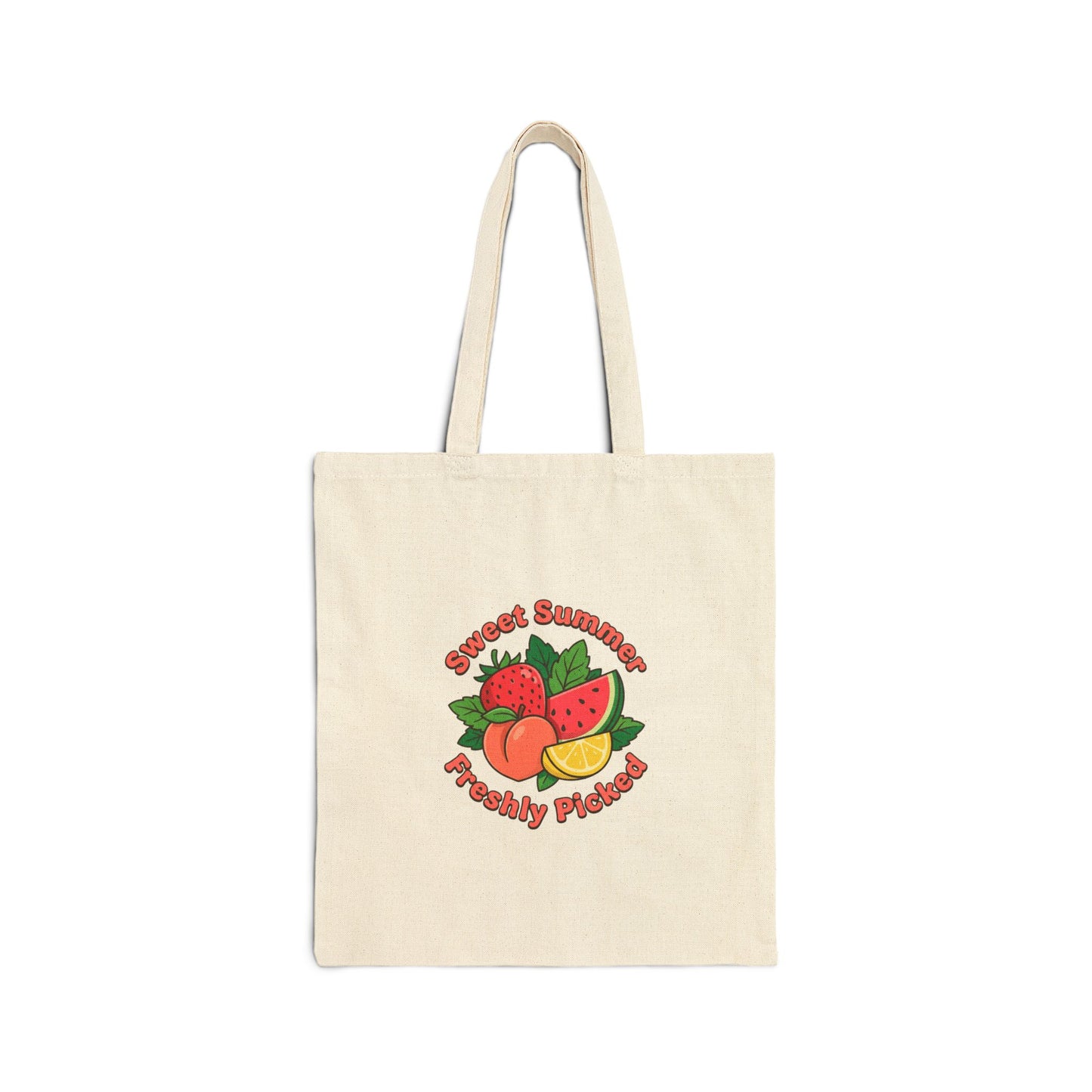 Sweet Summer Freshly Picked Cotton Canvas Tote Bag