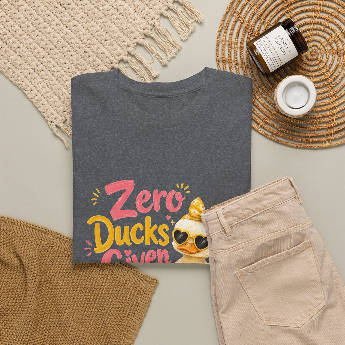Zero Ducks Given T-Shirt | Cute Duck, Sunflowers, Funny Phrase