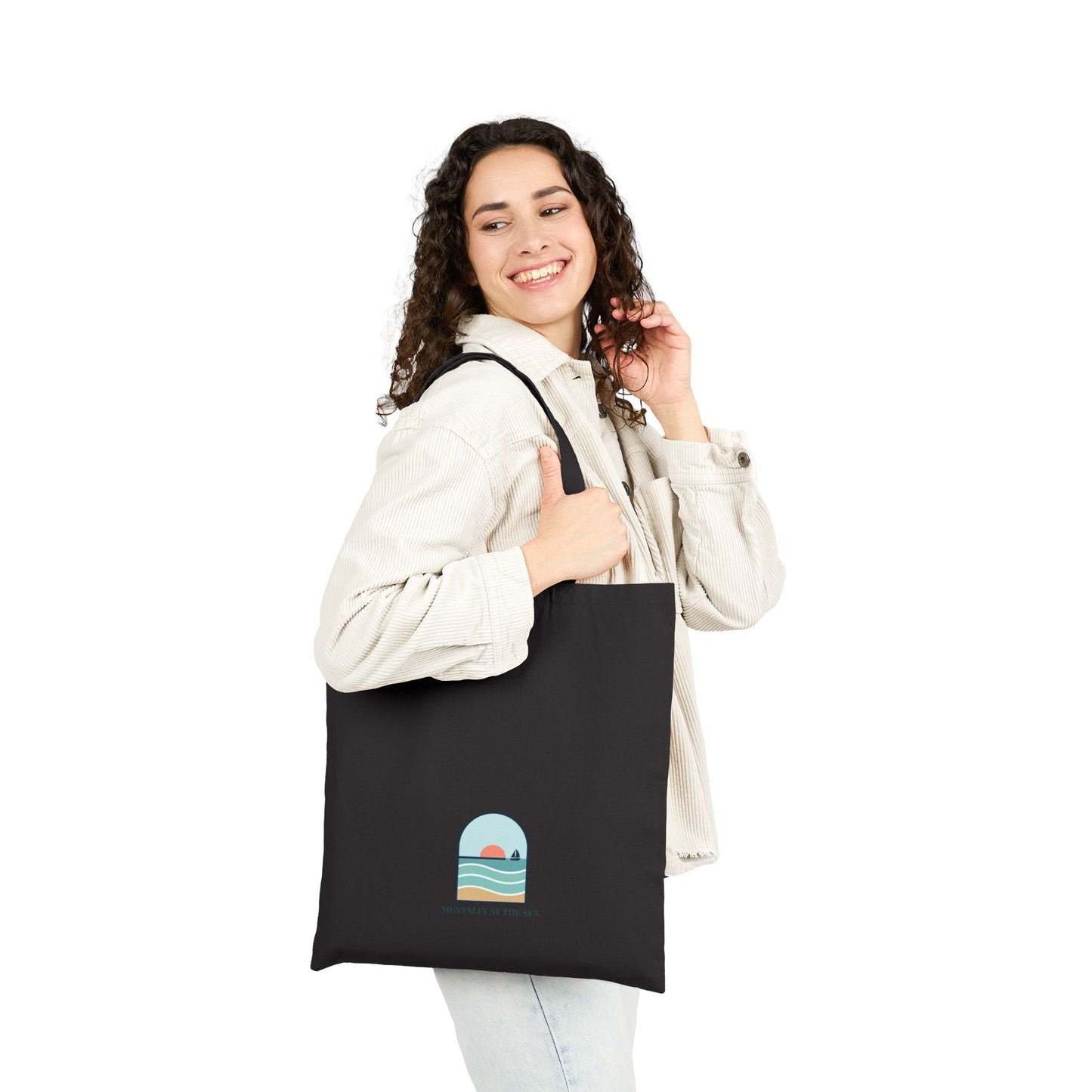 Mentally at Sea Coastal Window Sunset Tote | Ocean Aesthetic, seafoam blue