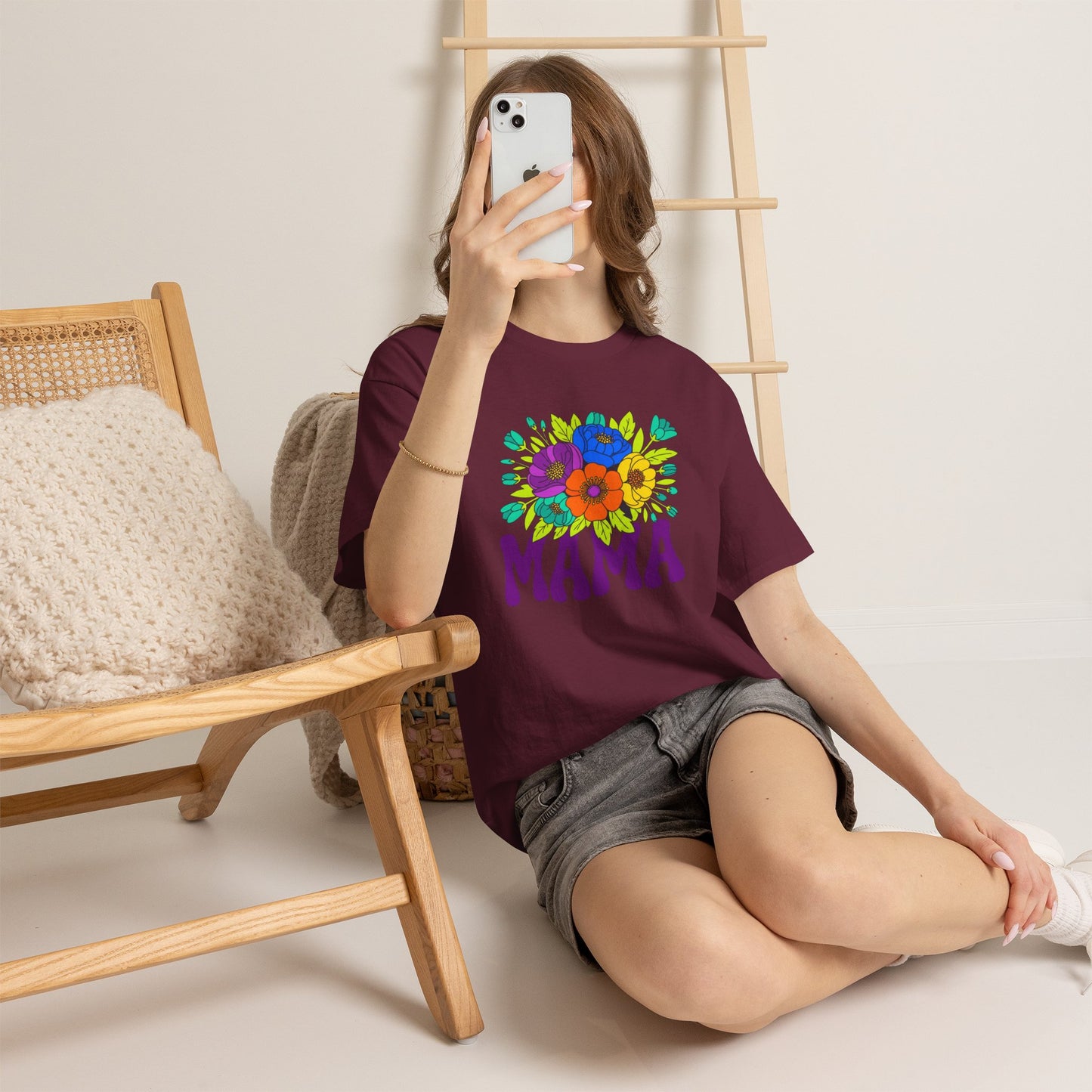 Mama Floral T-Shirt Feminine Floral Mother Tee for Mom Gifts