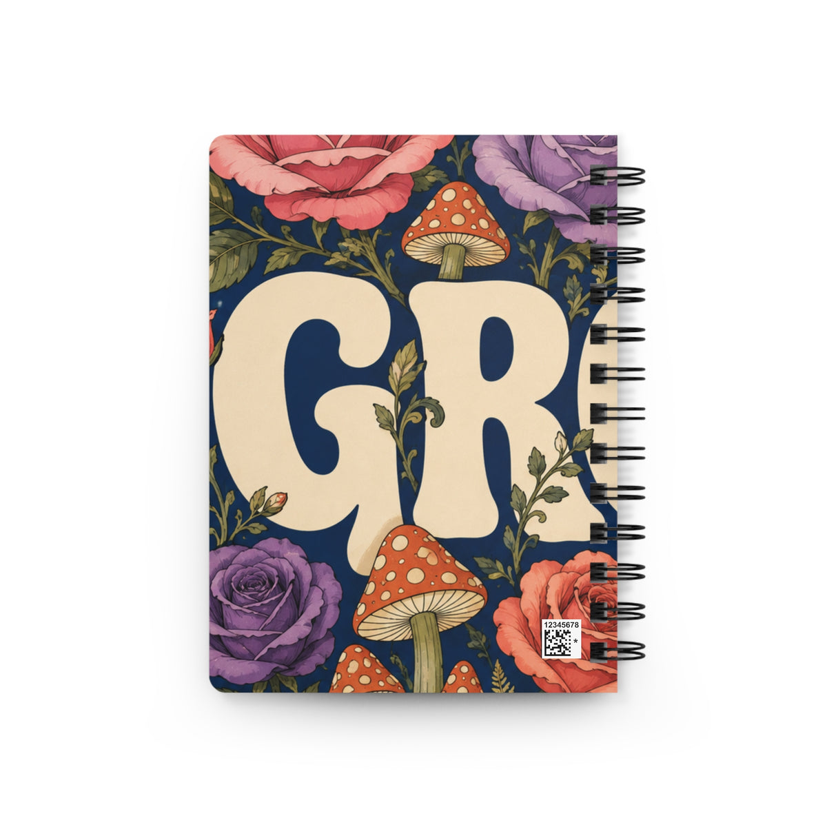 GROW Book Club Floral Tea & Books Spiral Journal — Vintage Botanical Notebook for Writing, Notes & Gifts
