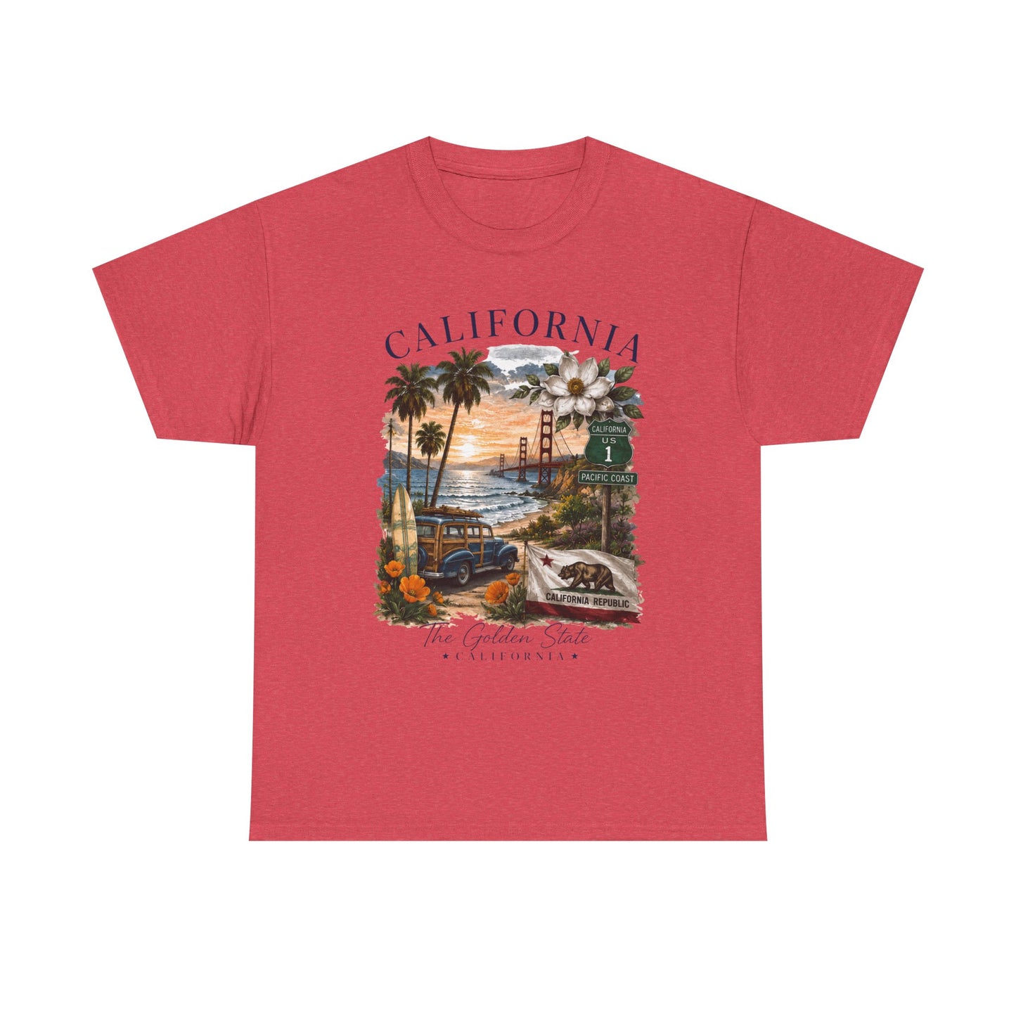 California Vintage Surf T-Shirt — Coastal Sunset Beach Tee