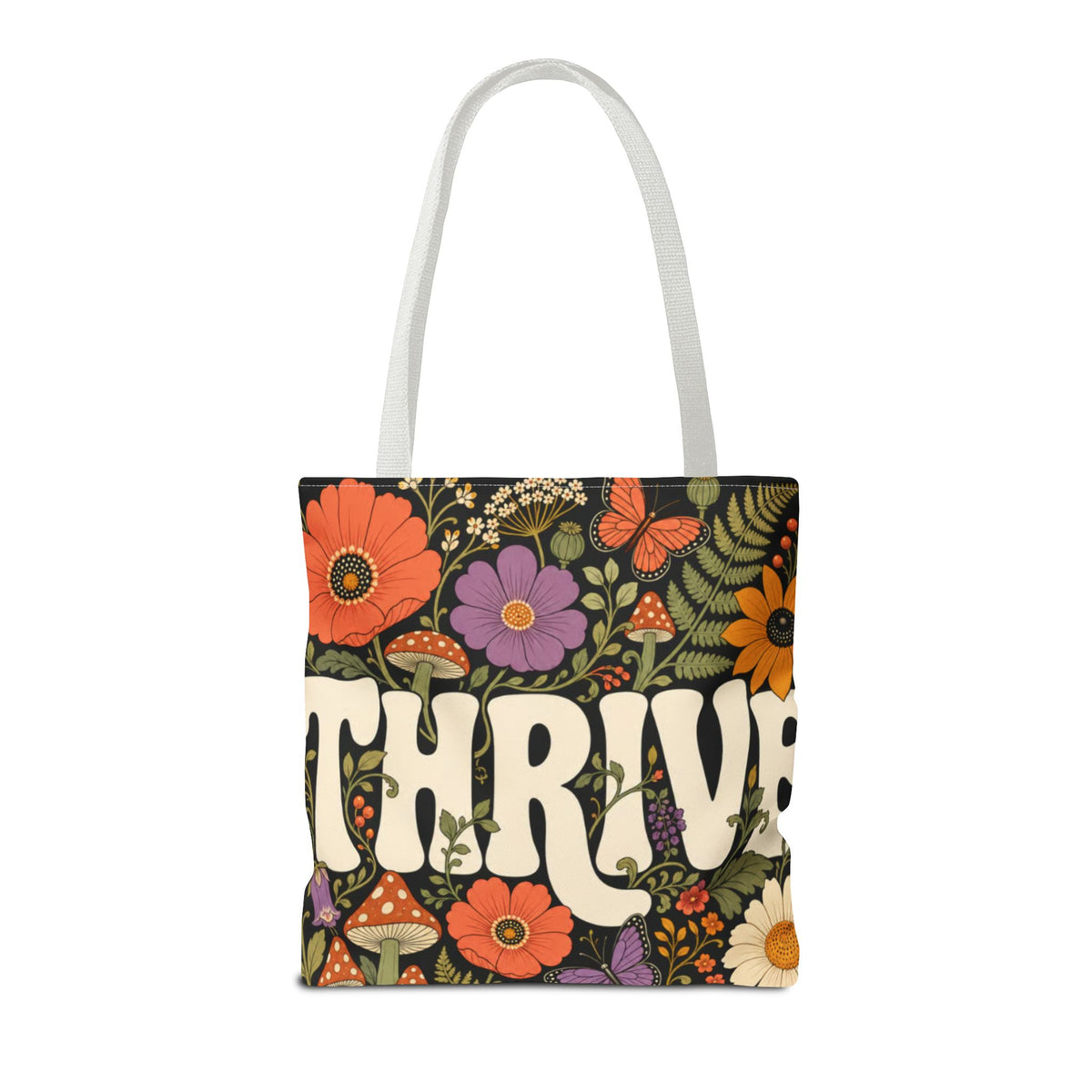 THRIVE Book Club Floral Books Tote Bag — Vintage Garden Print AOP