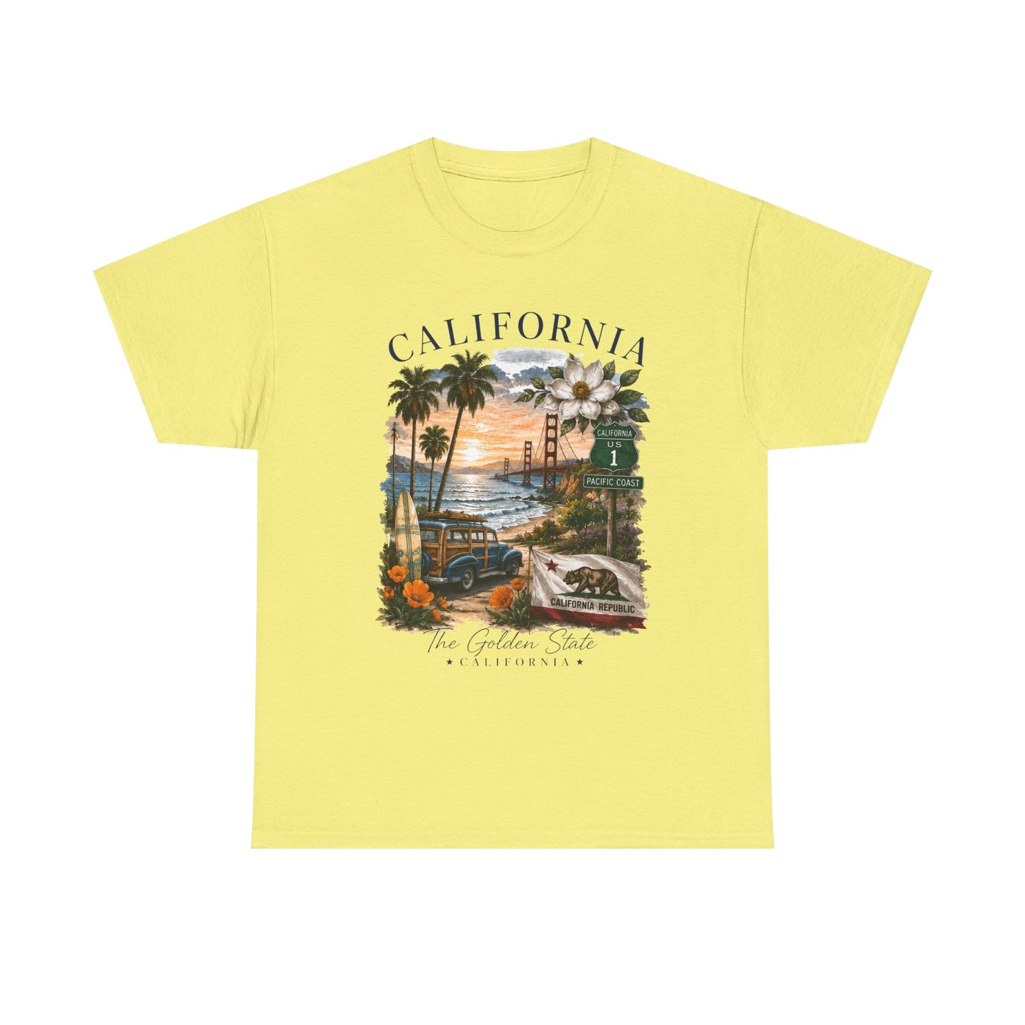 California Vintage Surf T-Shirt — Coastal Sunset Beach Tee