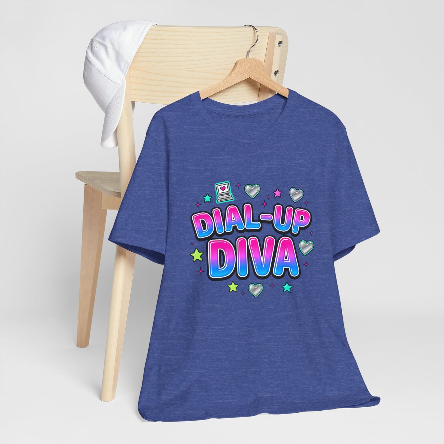 Dial-Up Diva Tee Y2K slogan, bubblegum pink cyber nostalgia