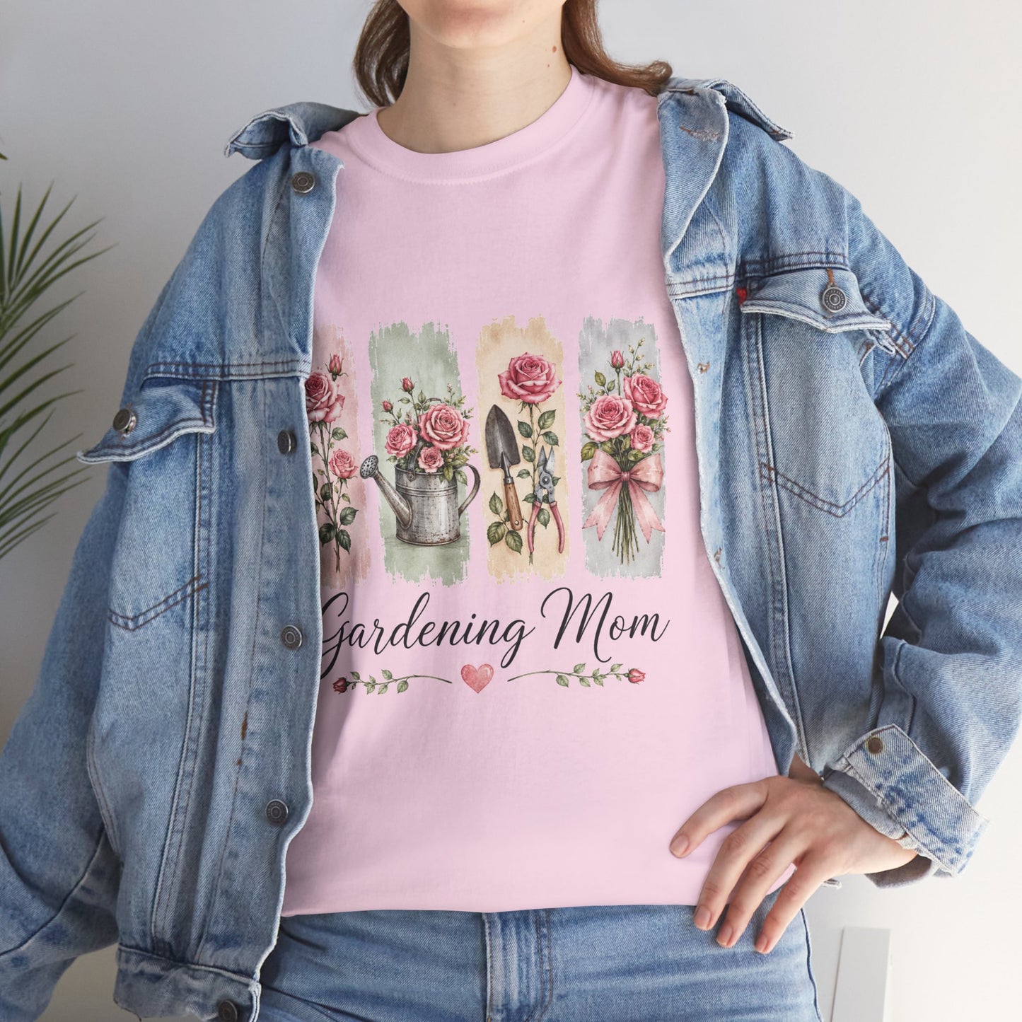 Gardening Mom T-Shirt – Floral Watercolor Garden Tools Tee