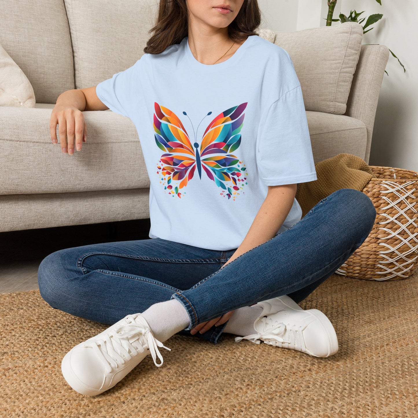 Colorful Butterfly T-Shirt — Vibrant Rainbow Wing Graphic Tee