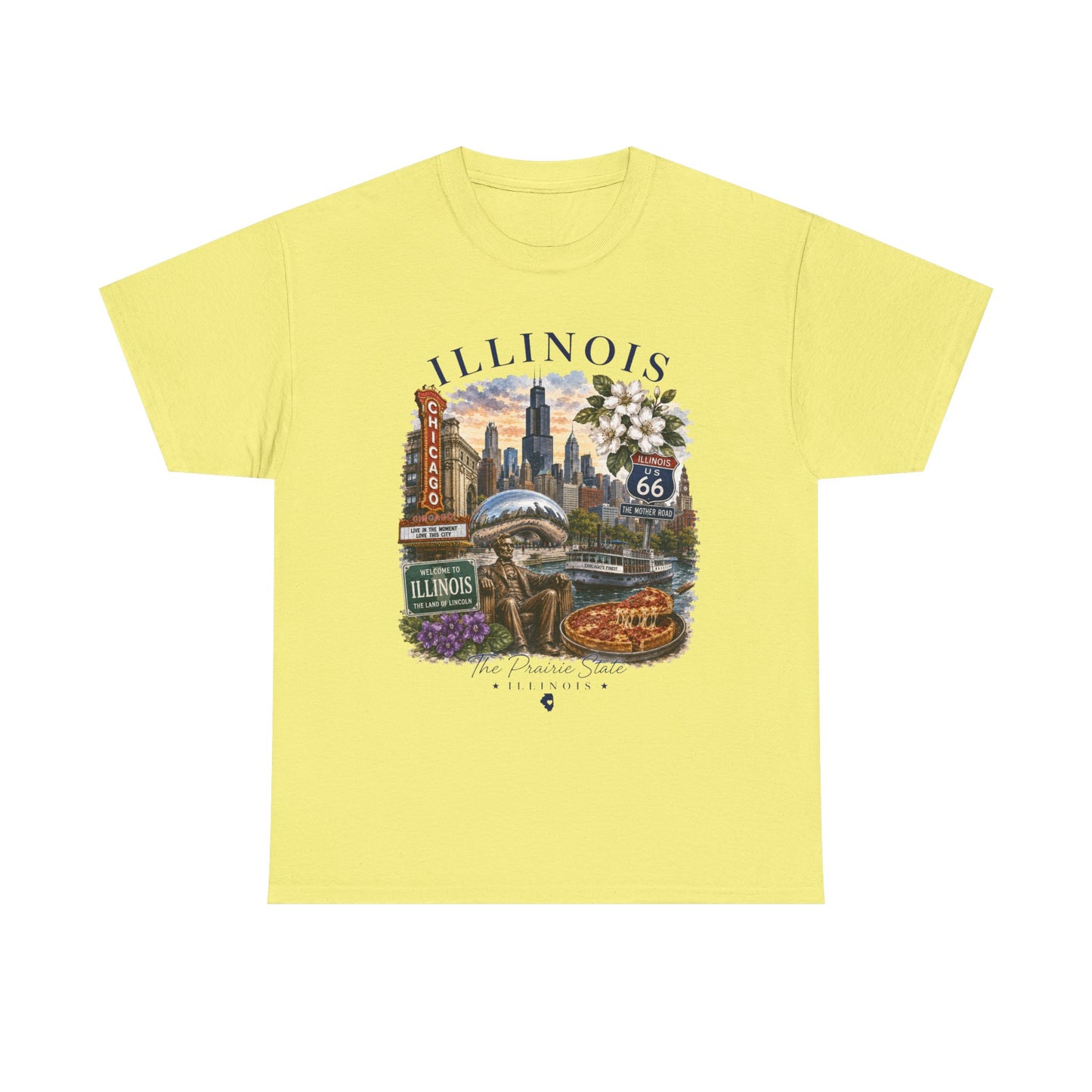 Illinois Travel T‑Shirt – Vintage Chicago Souvenir Tee