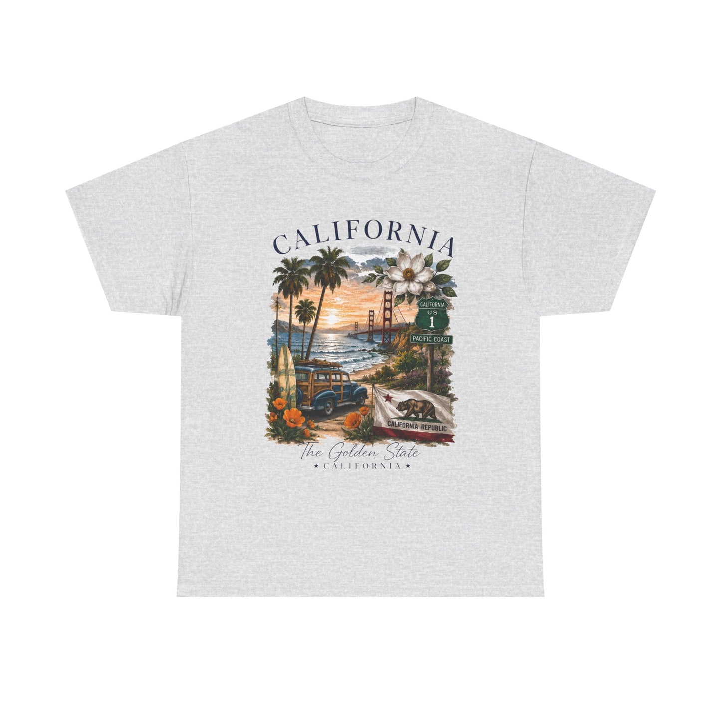 California Vintage Surf T-Shirt — Coastal Sunset Beach Tee