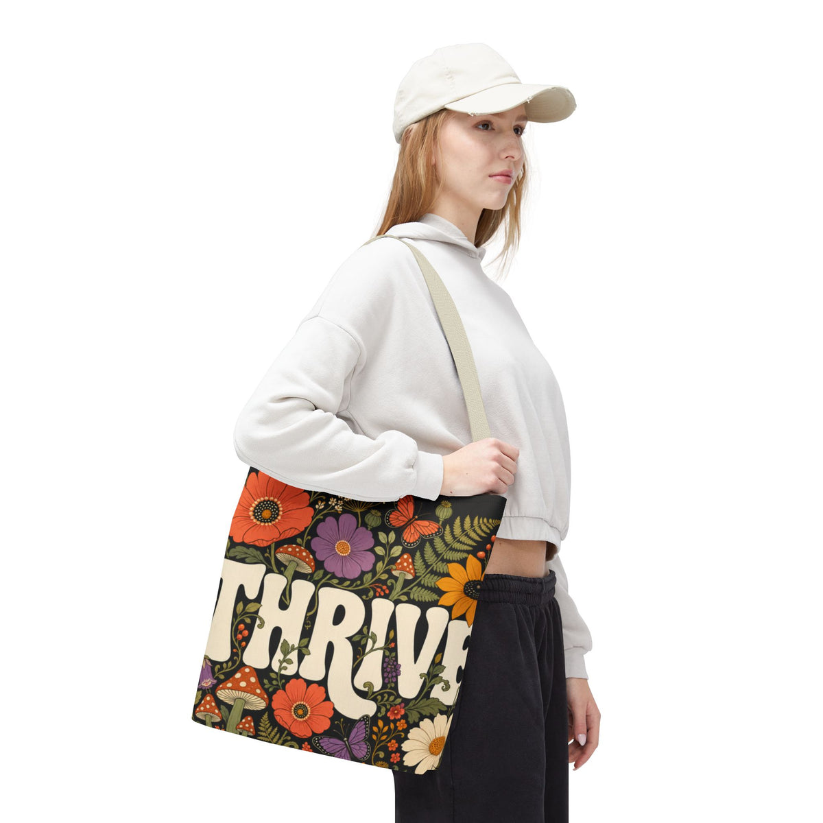 THRIVE Book Club Floral Books Tote Bag — Vintage Garden Print AOP