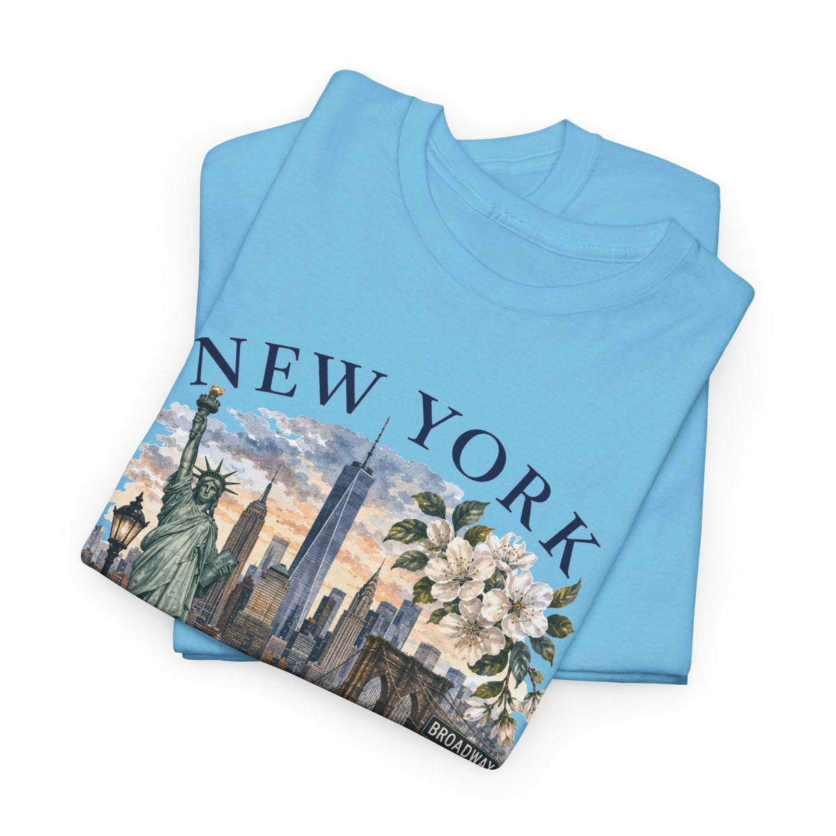 New York City Vintage Travel Tee — NYC Skyline, Yellow Cab & Landmark Collage
