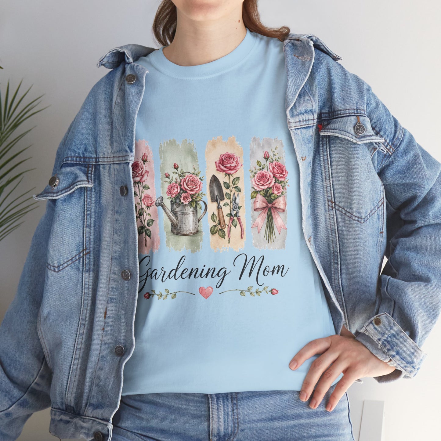 Gardening Mom T-Shirt – Floral Watercolor Garden Tools Tee