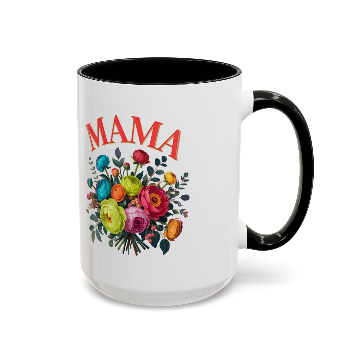 Mama Floral Coffee Mug – Mother's Day Bouquet Accent Mug (11/15oz)